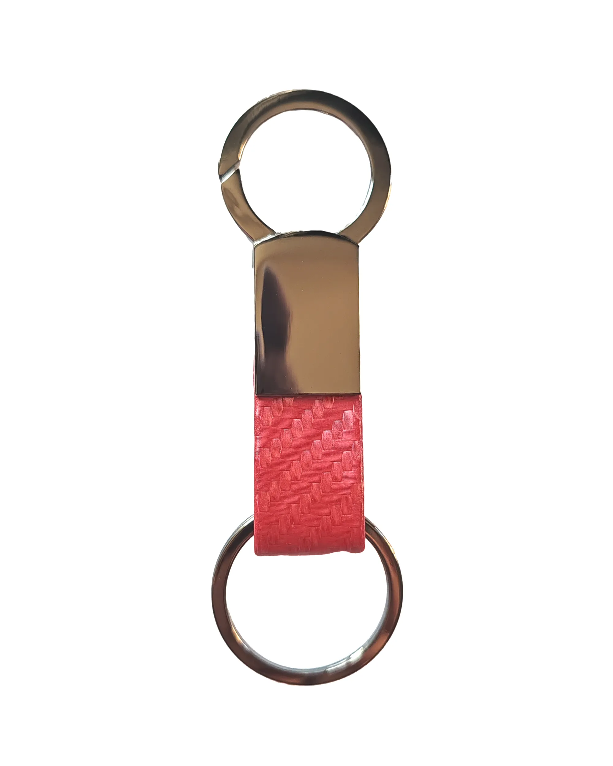 Gunmetal Faux Fiber Leather Clip-On Key Chain 2