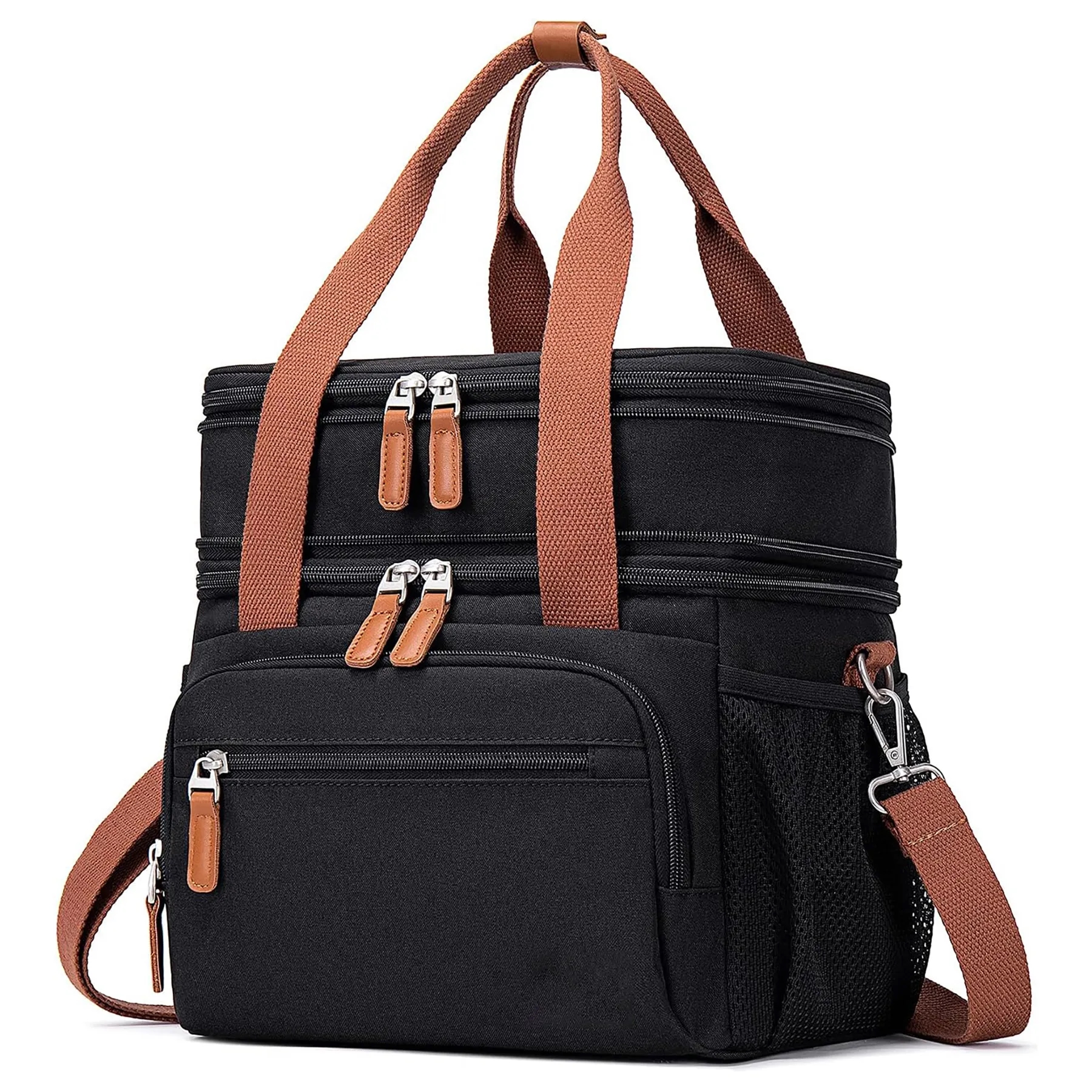 Waterproof Reusable Large Dual Compartment Lunch Bag 4