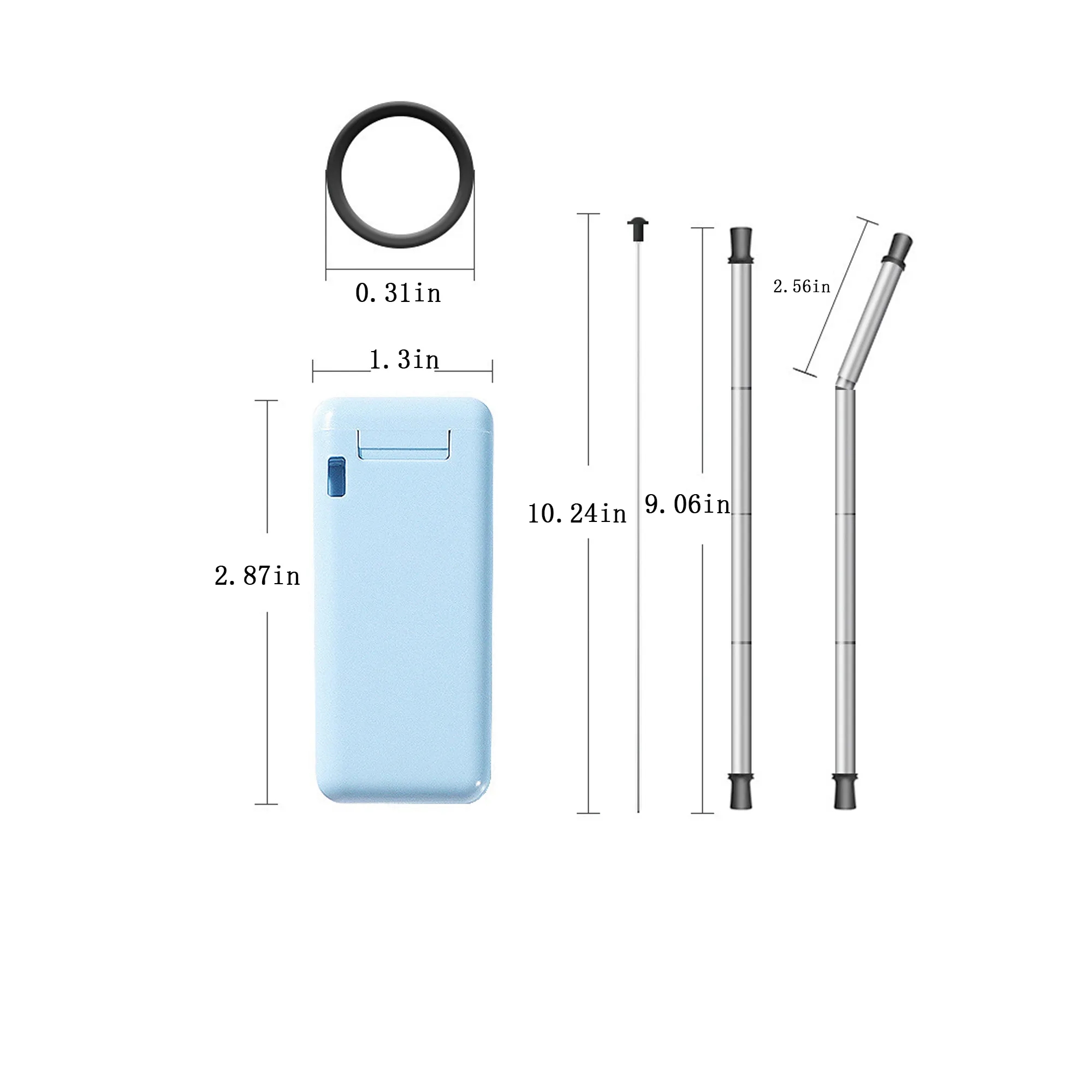 Custom Logo Stainless Steel Foldable Straw 2