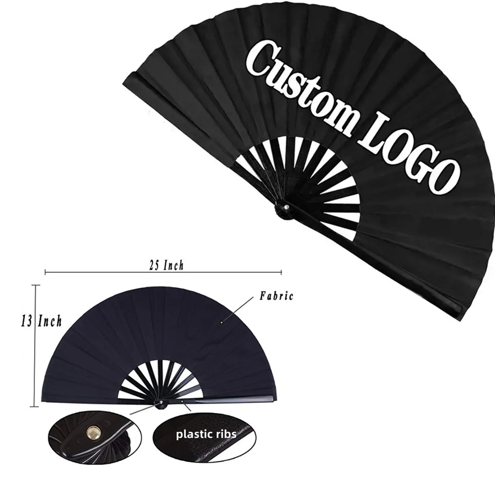 Large Plastic Folding Hand Fan 2