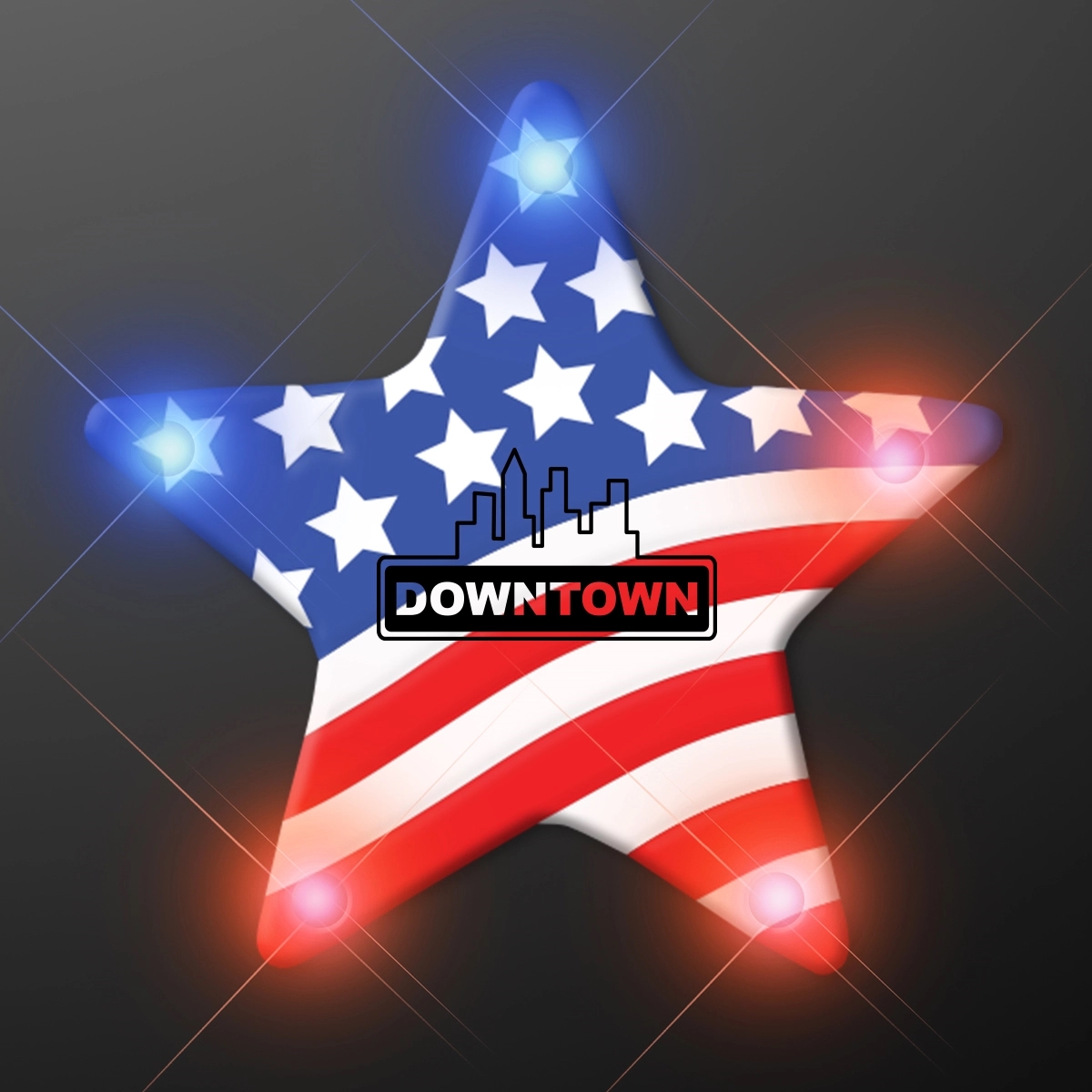 USA American Flag Star Flashing Pin 2