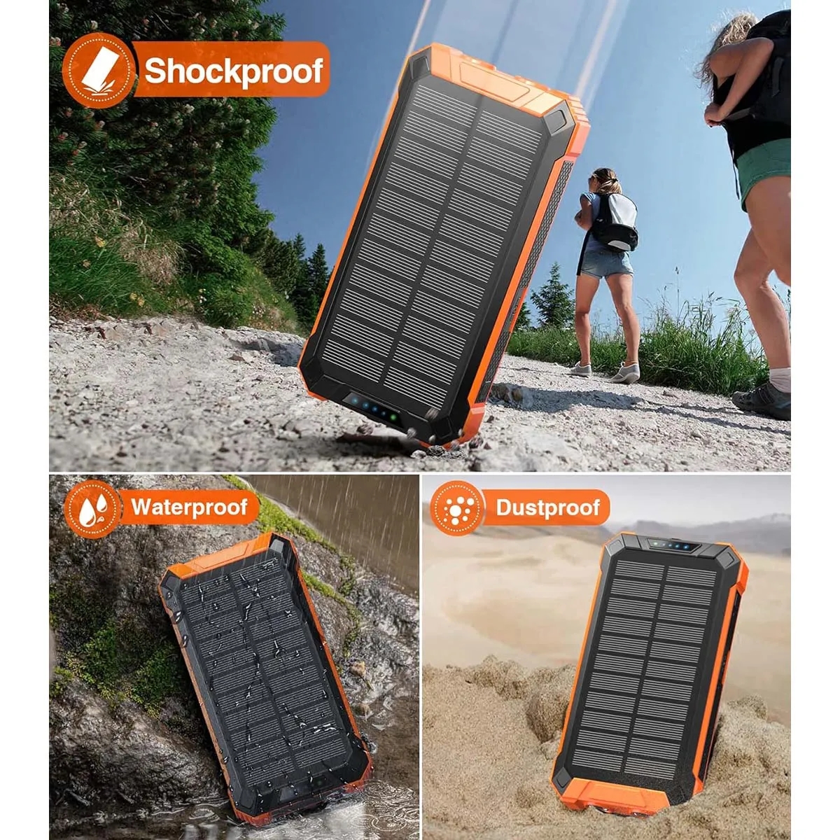 Solar Portable Wireless 20000mAh Fast Charging Power Bank 4