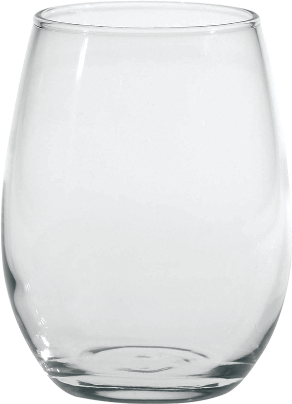 9 oz. Stemless White Wine - Deep Etched 13