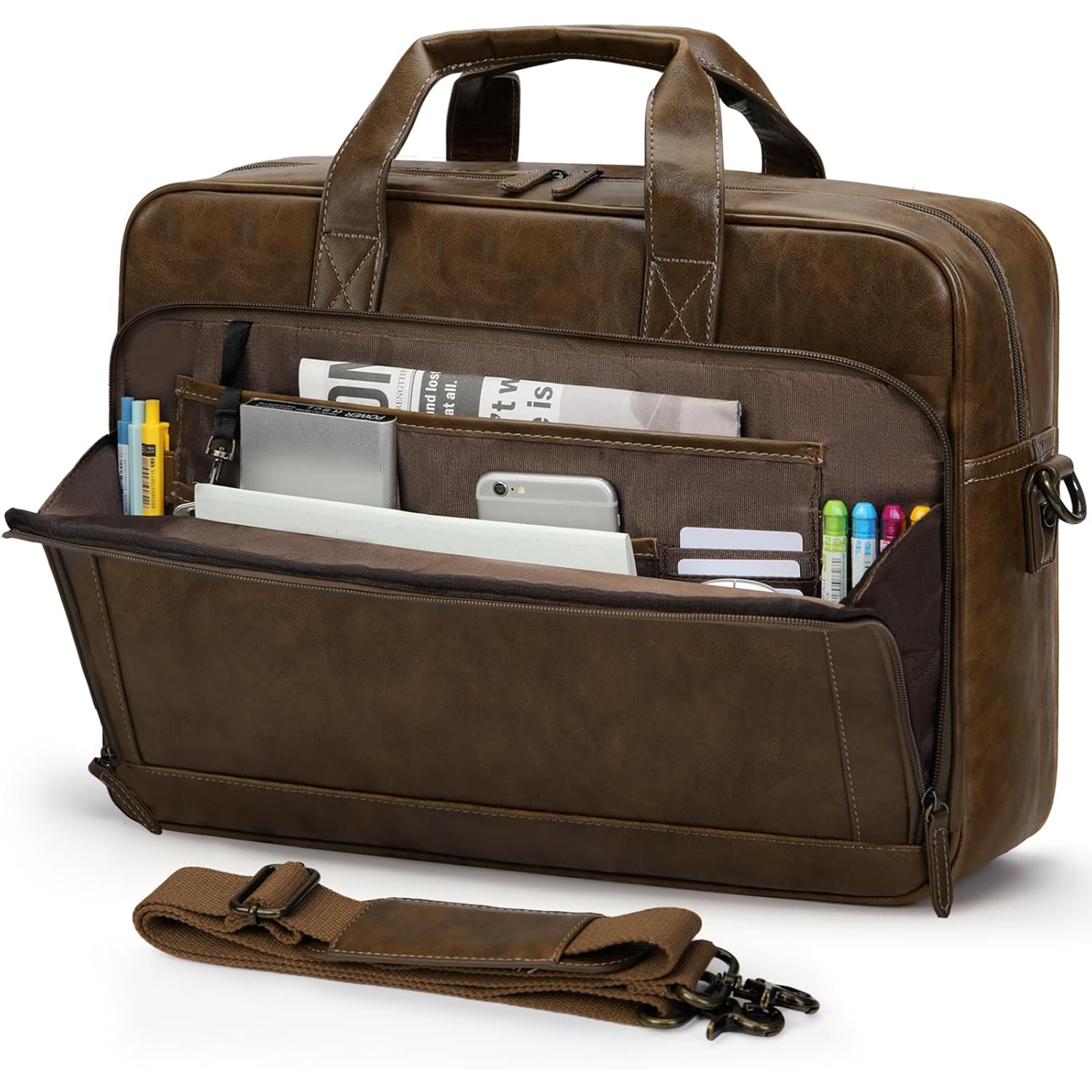 Leather Briefcase Laptop Bag 2