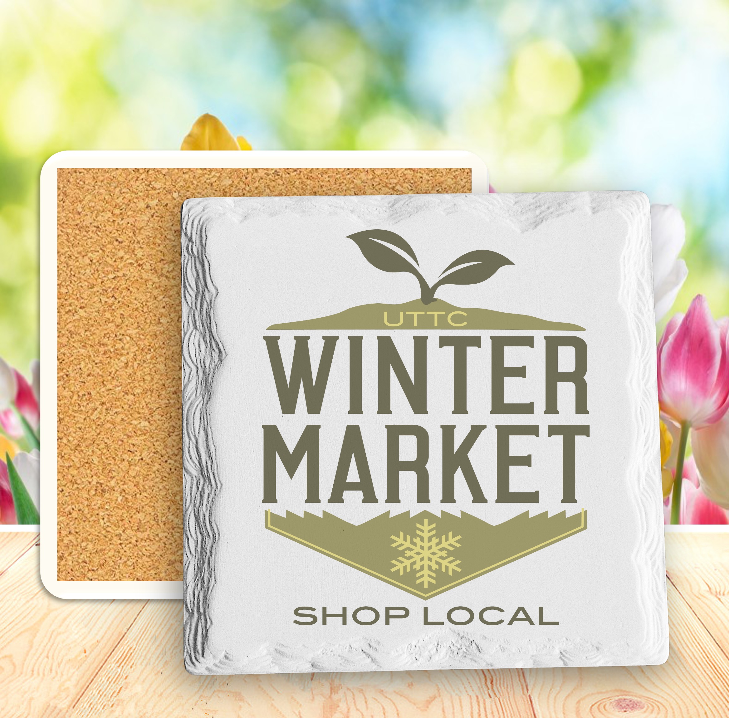 Square Layered Edge Absorbent Stone Coaster 8