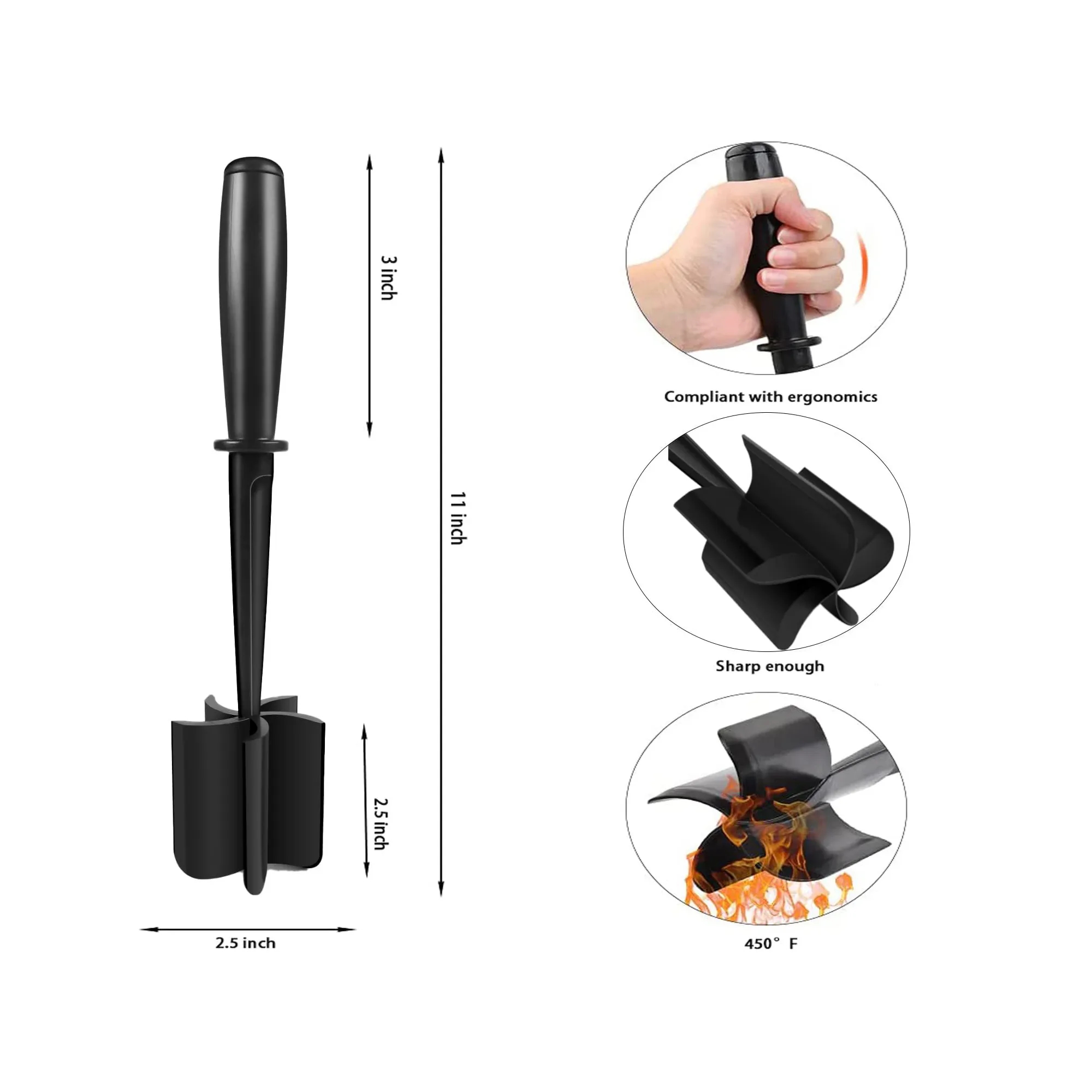 5 Curved Blades Ground Beef Smasher MOQ 50 2