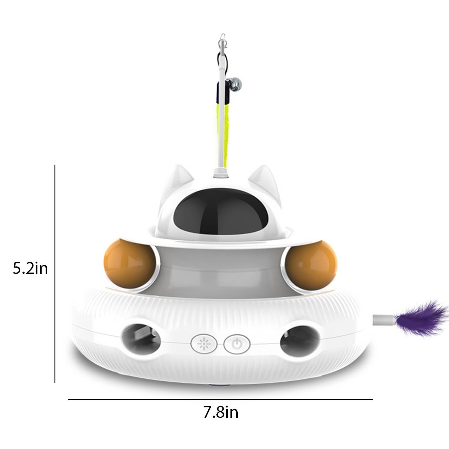 Indoor Interactive Cat Toy w/ Laser & Feather Wand 15