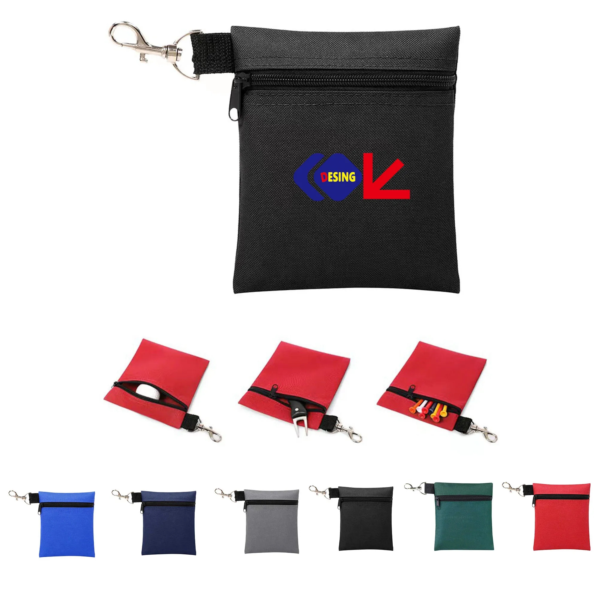 Zipper Golf Accessory Bag With Clip 6