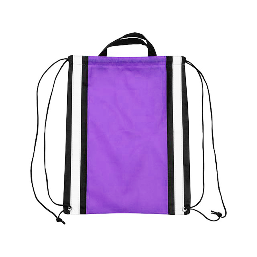 Vertical Reflective Drawstring Backpack Tote 11