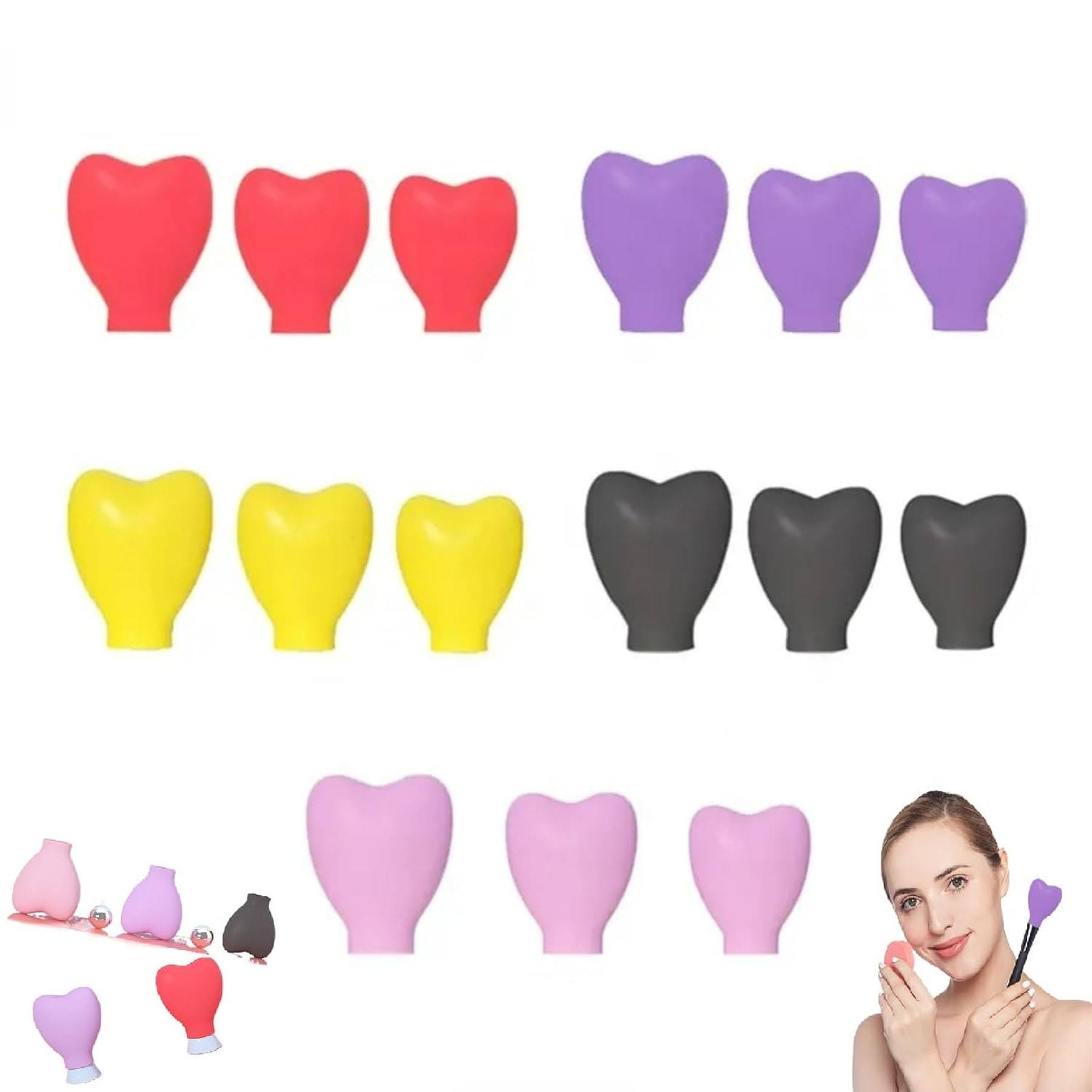 Silicone Heart Shaped Cosmetic Brush Guard Cap 9