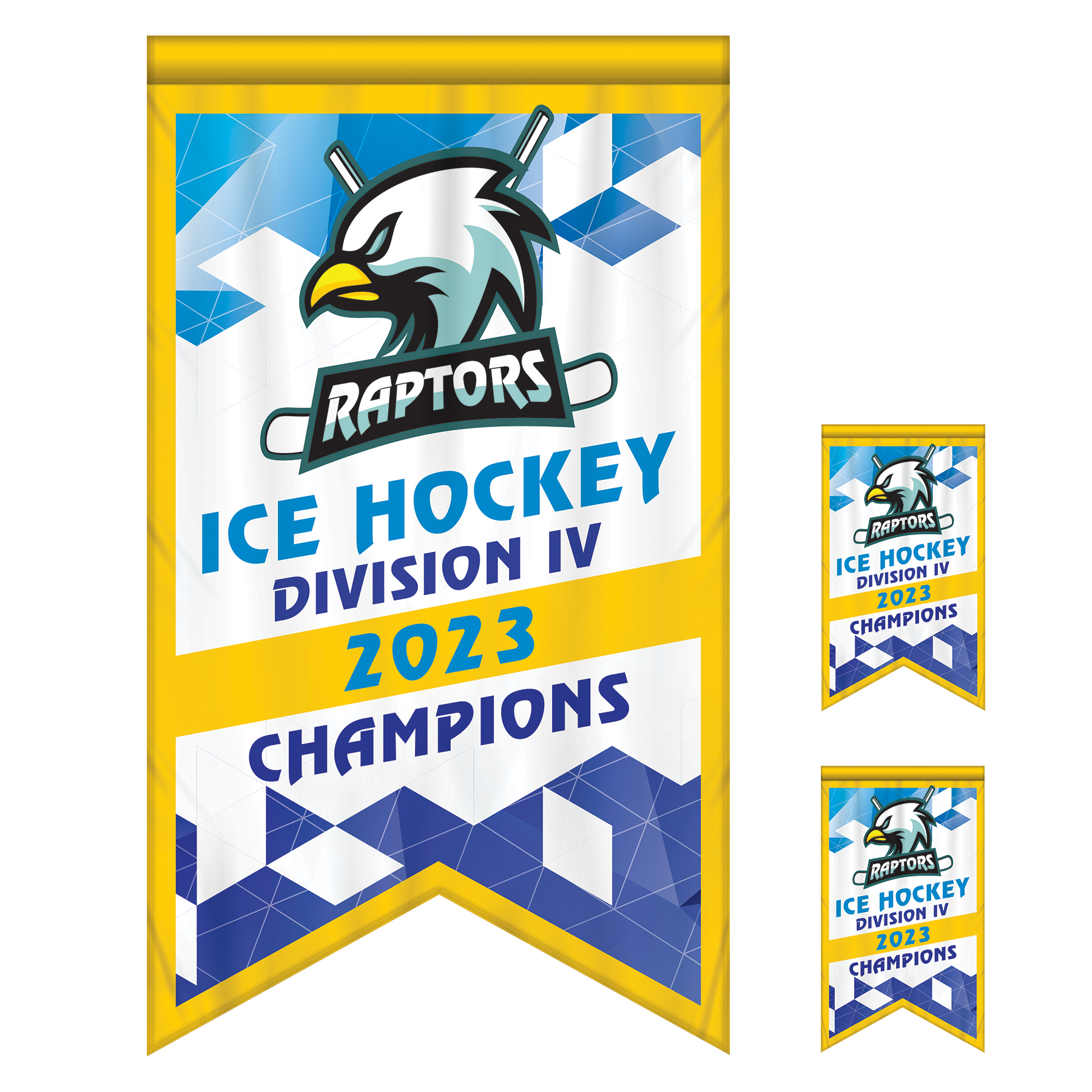 3' x 5' Championship Banner Double Sided Dove Tail Cut 5