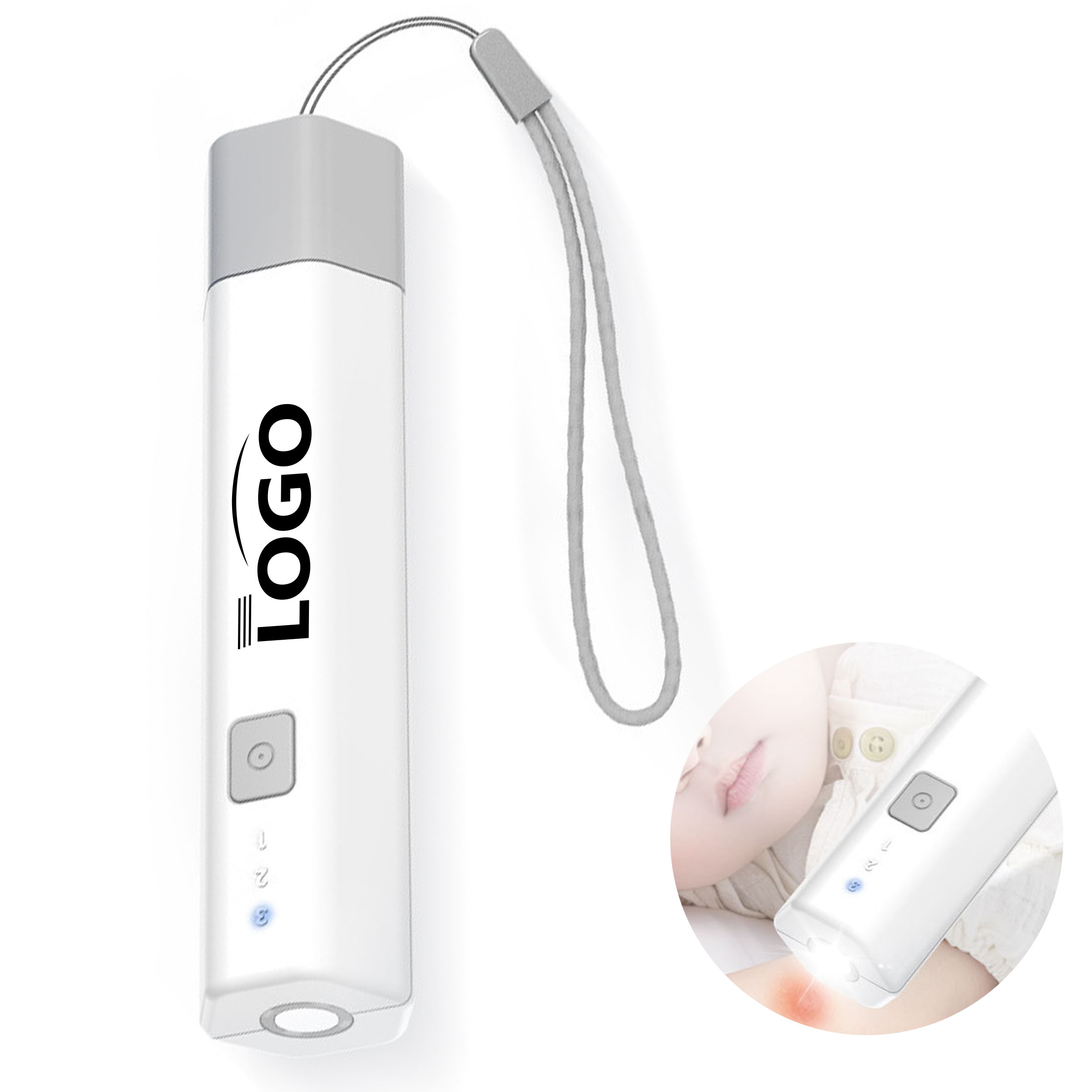 Portable electric anti-itch device with customizable logo 3