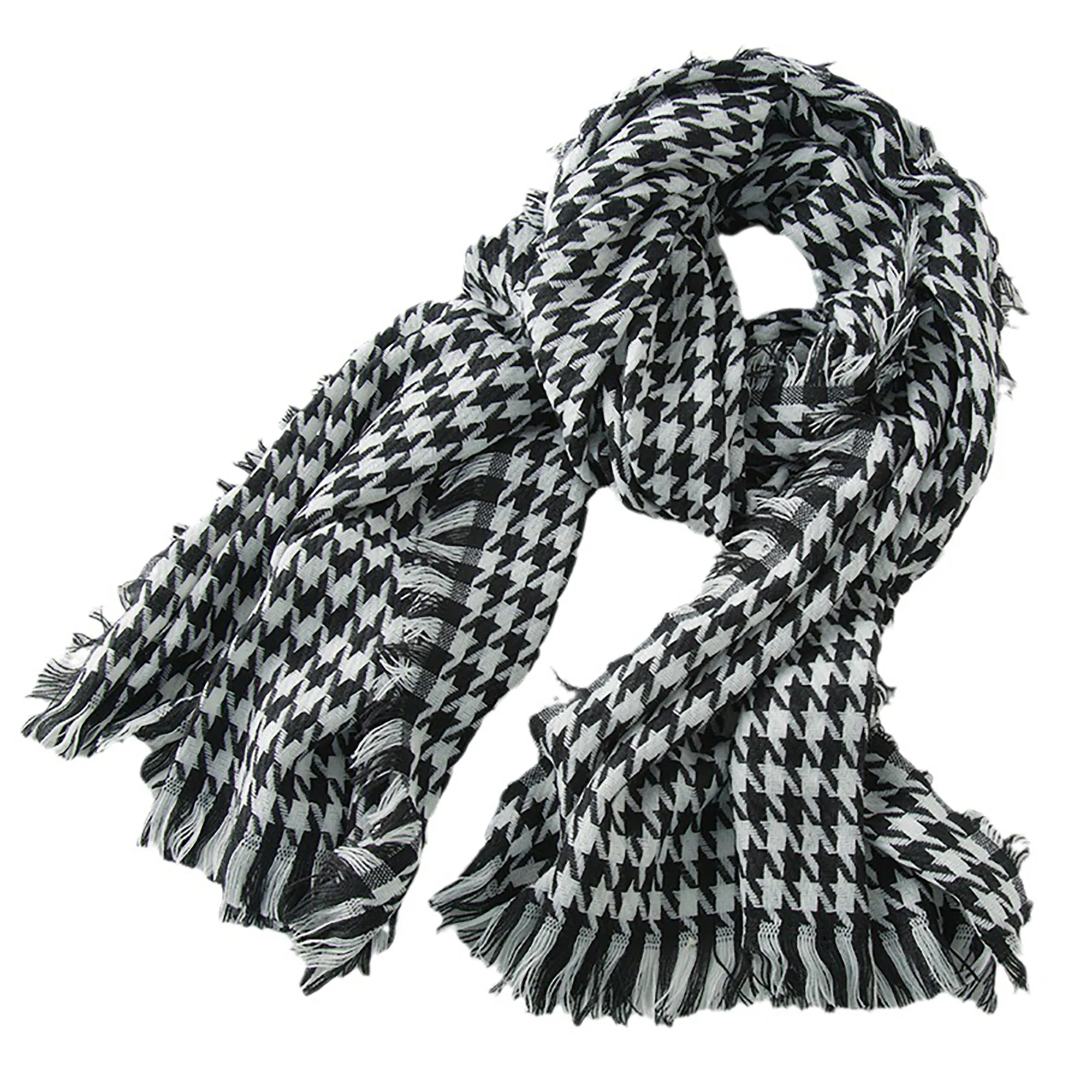Plaid Scarf With Fringed Edges MOQ 50PCS 2