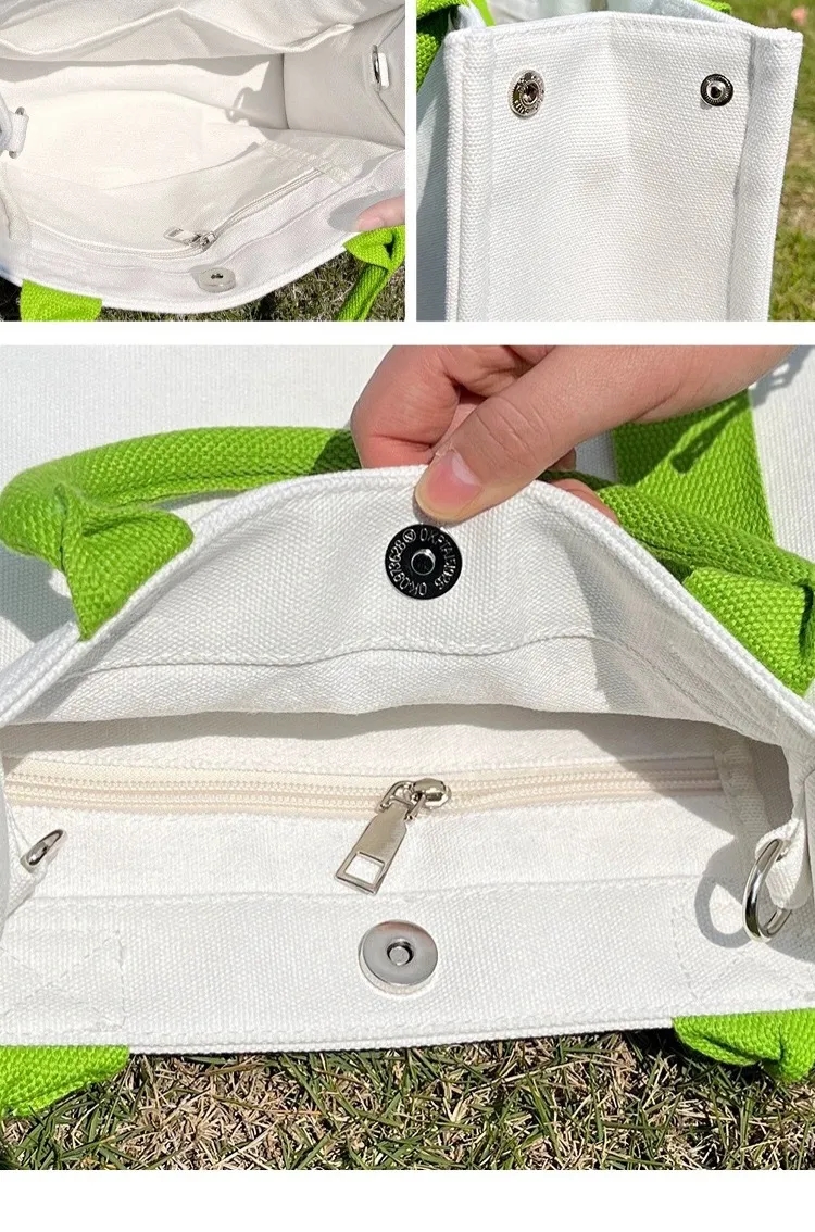 Portable stereo streamer canvas Tote bag, custom tote bag with logo imprint 5