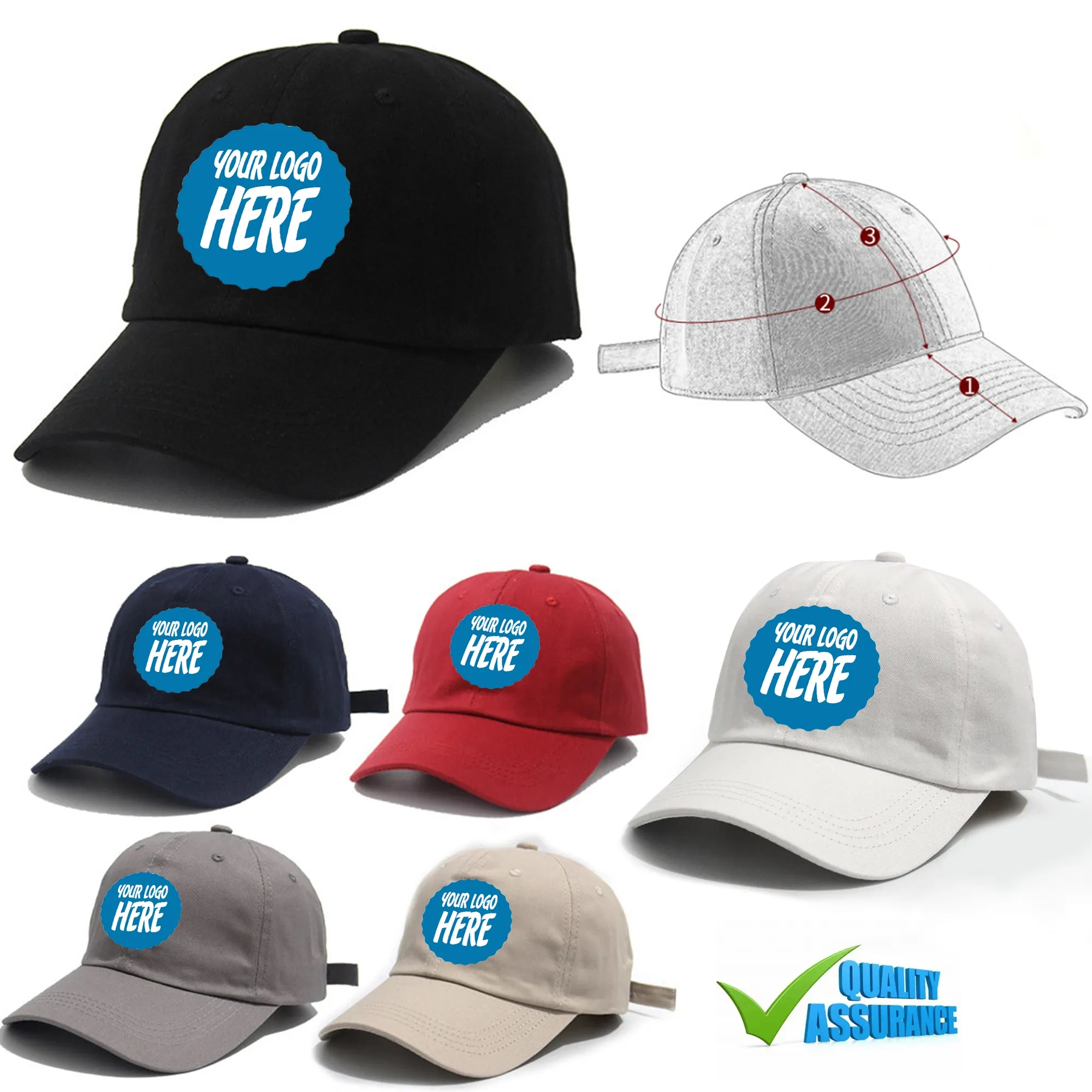 Classic 6 Panel Low Profile Cotton Twill Baseball Cap