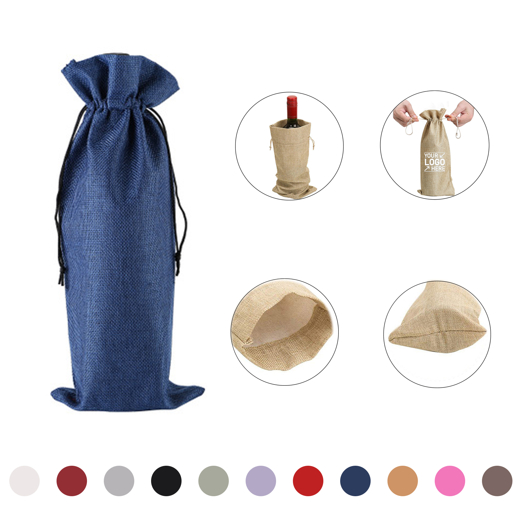 Champagne Burlap Packaging Bag 2