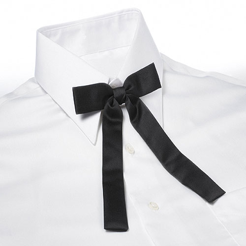 Black Kentucky Colonel Clip-On Polyester Satin Tie 2