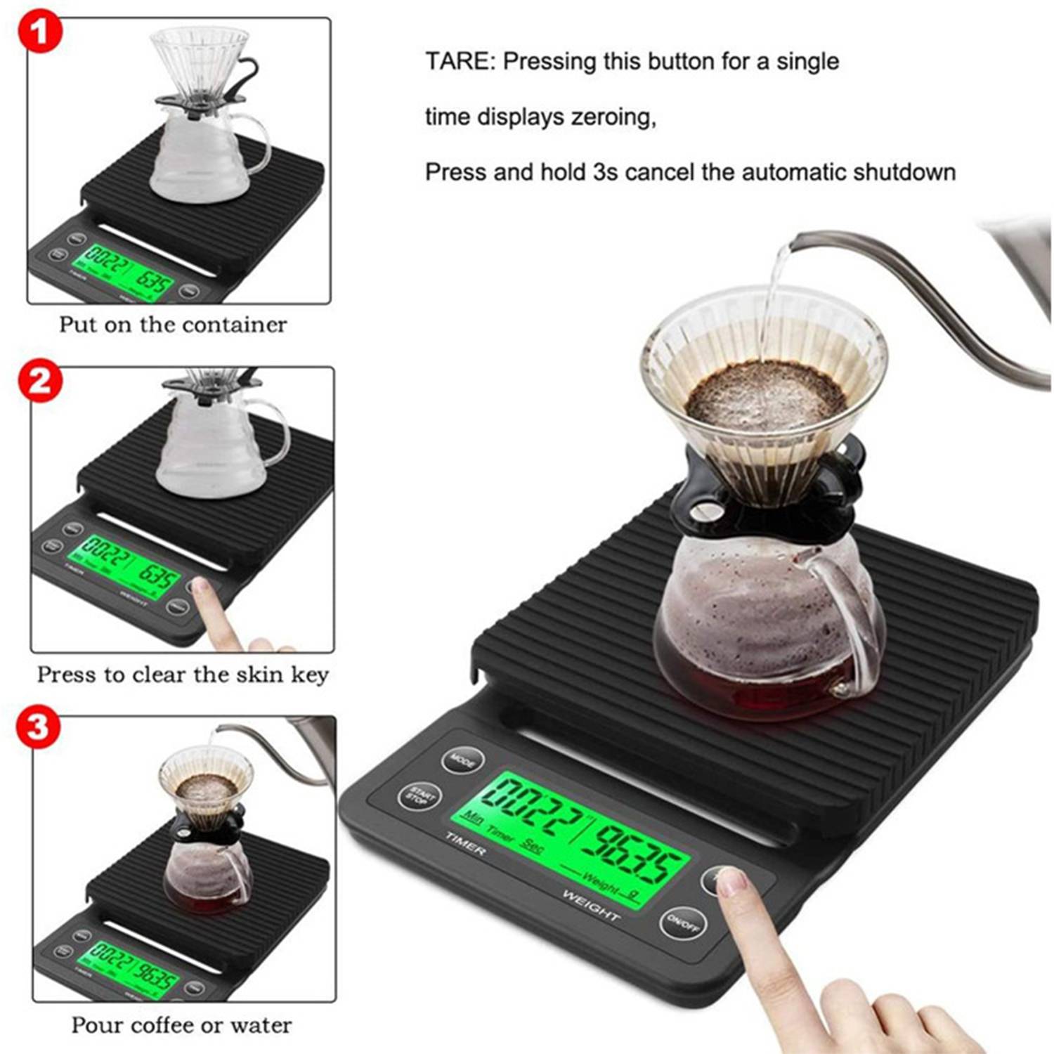 Hand Brewed Coffee Scale Home Baking Kitchen Food 5