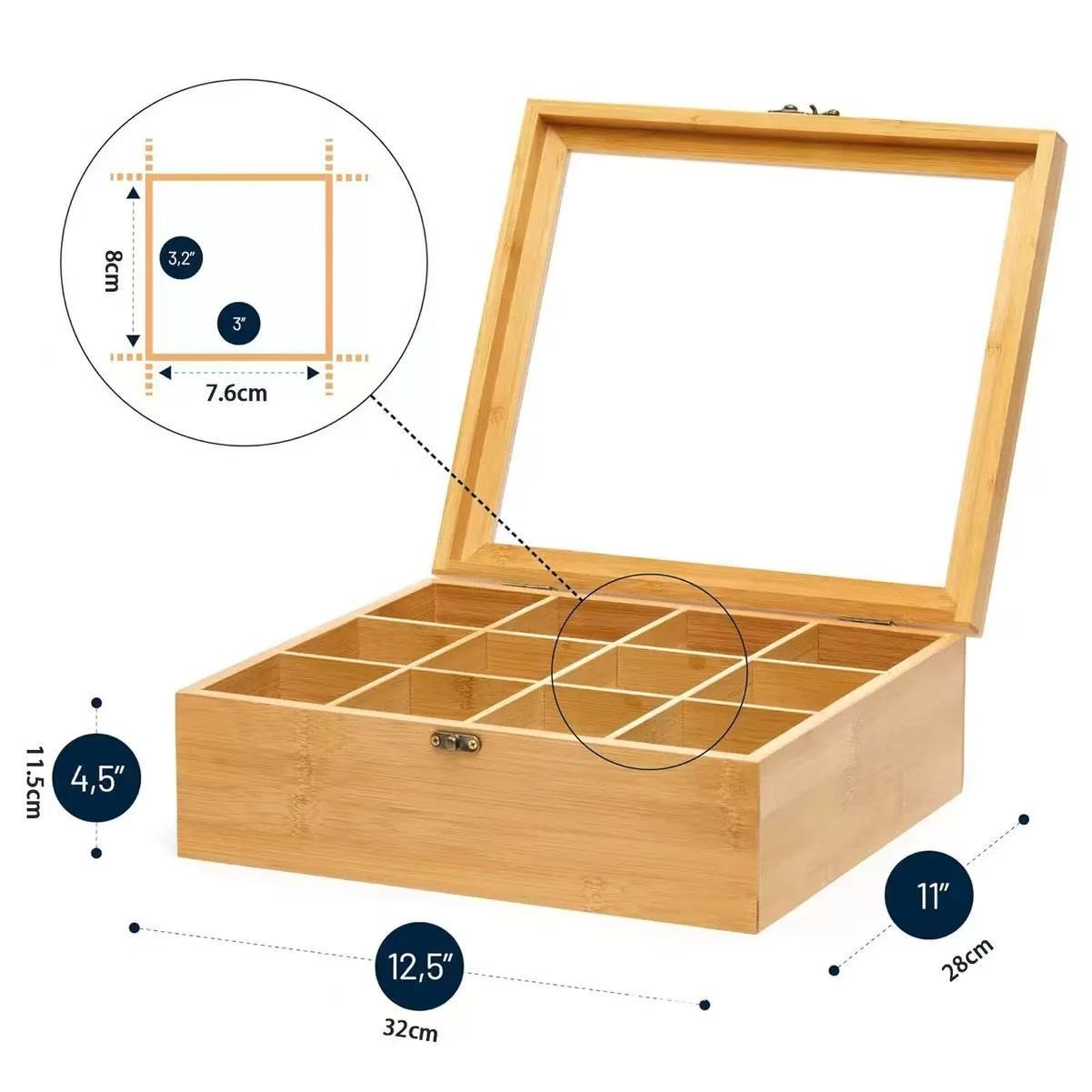 Bamboo Tea Storage Box 1