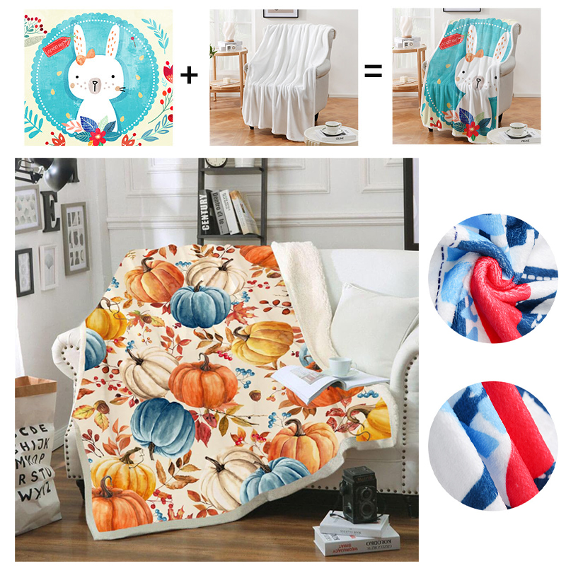 50" x 60" Full Color Flannel Throw Sublimation Blanket 300GSM 1