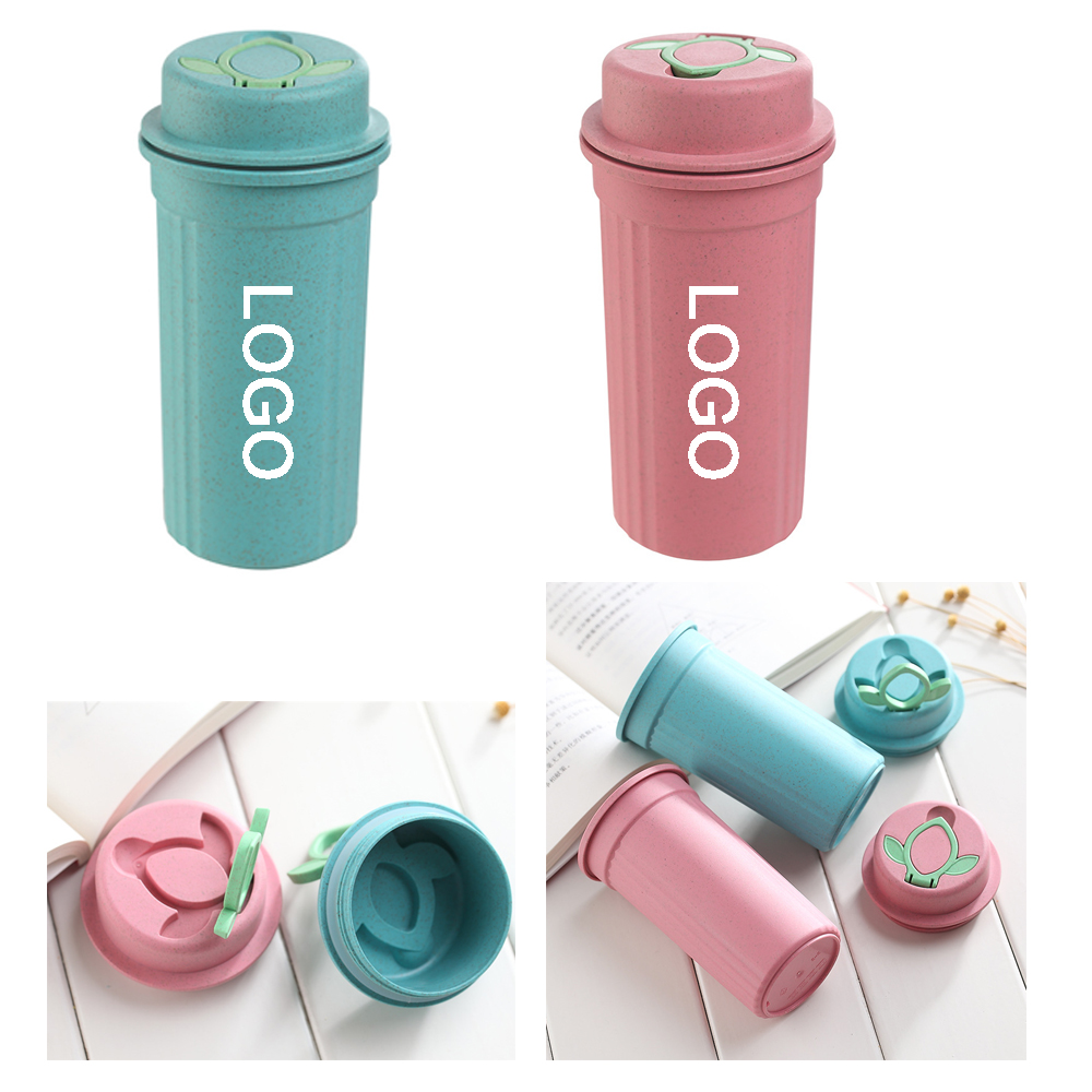 10oz Wheat Straw Coffee Cup with Lid 1