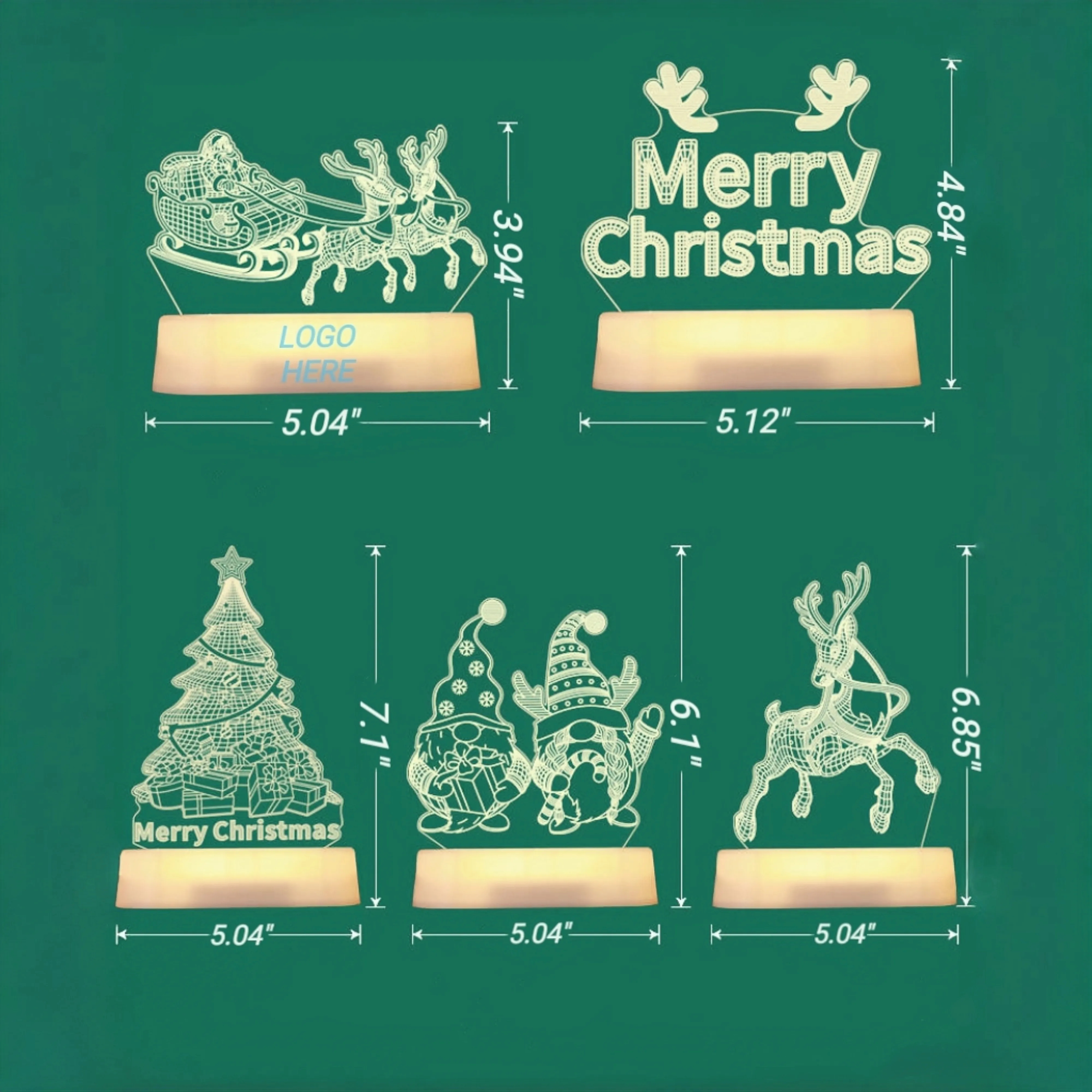 Color Remote Control Christmas LED Night Light 2
