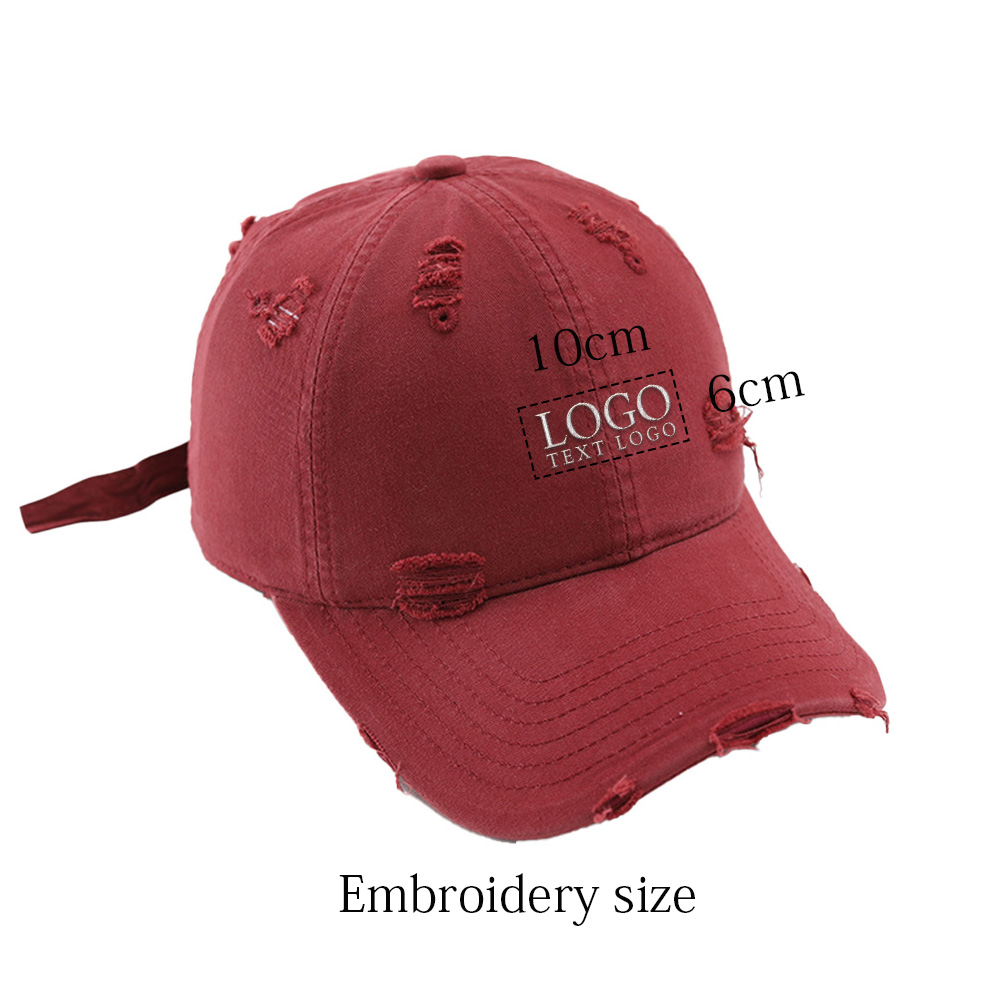 Vintage Custom Embroidery Old Hole Dad Hat 9