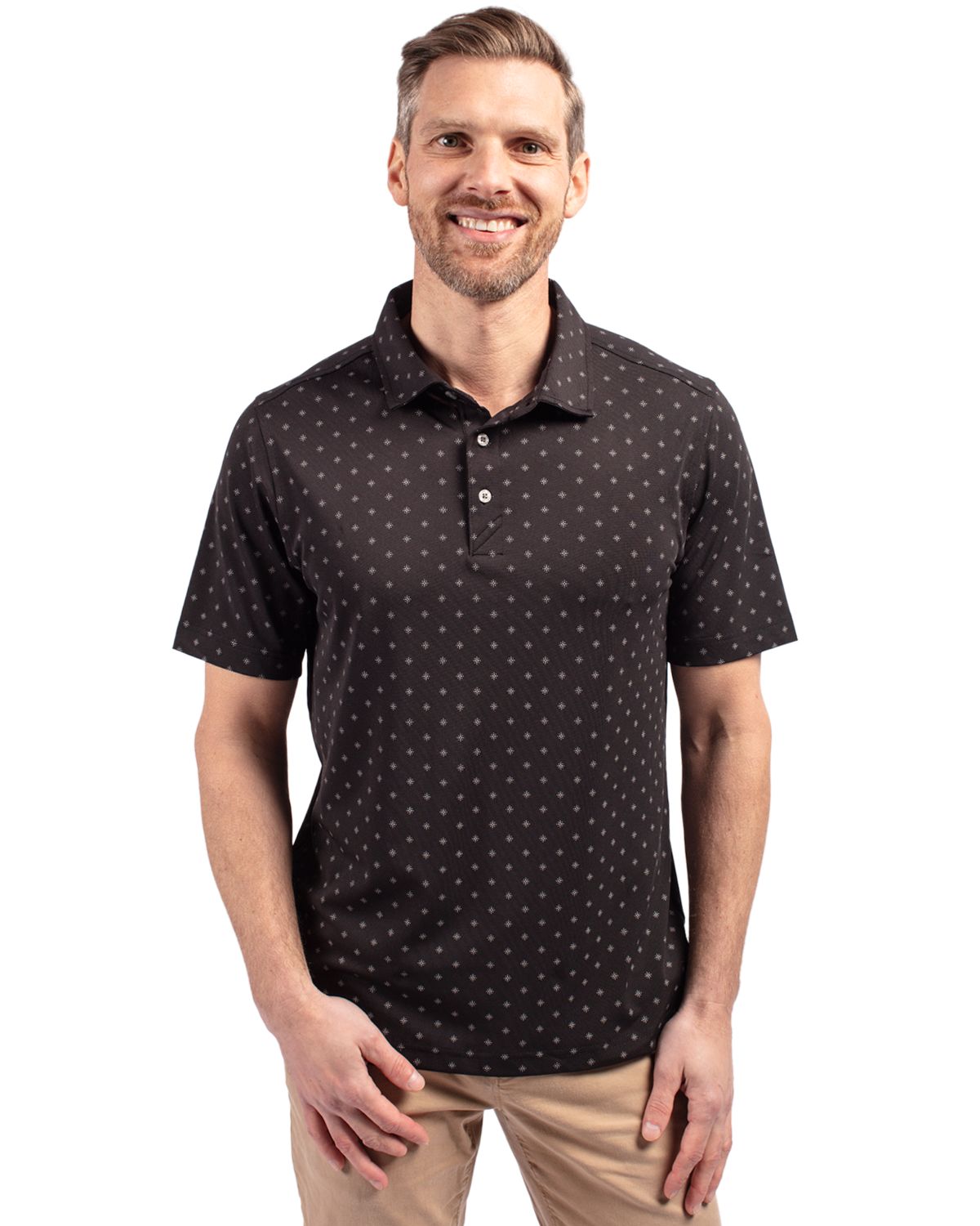 Virtue Eco Pique Tile Print Recycled Mens Big & Tall Polo Big & Tall