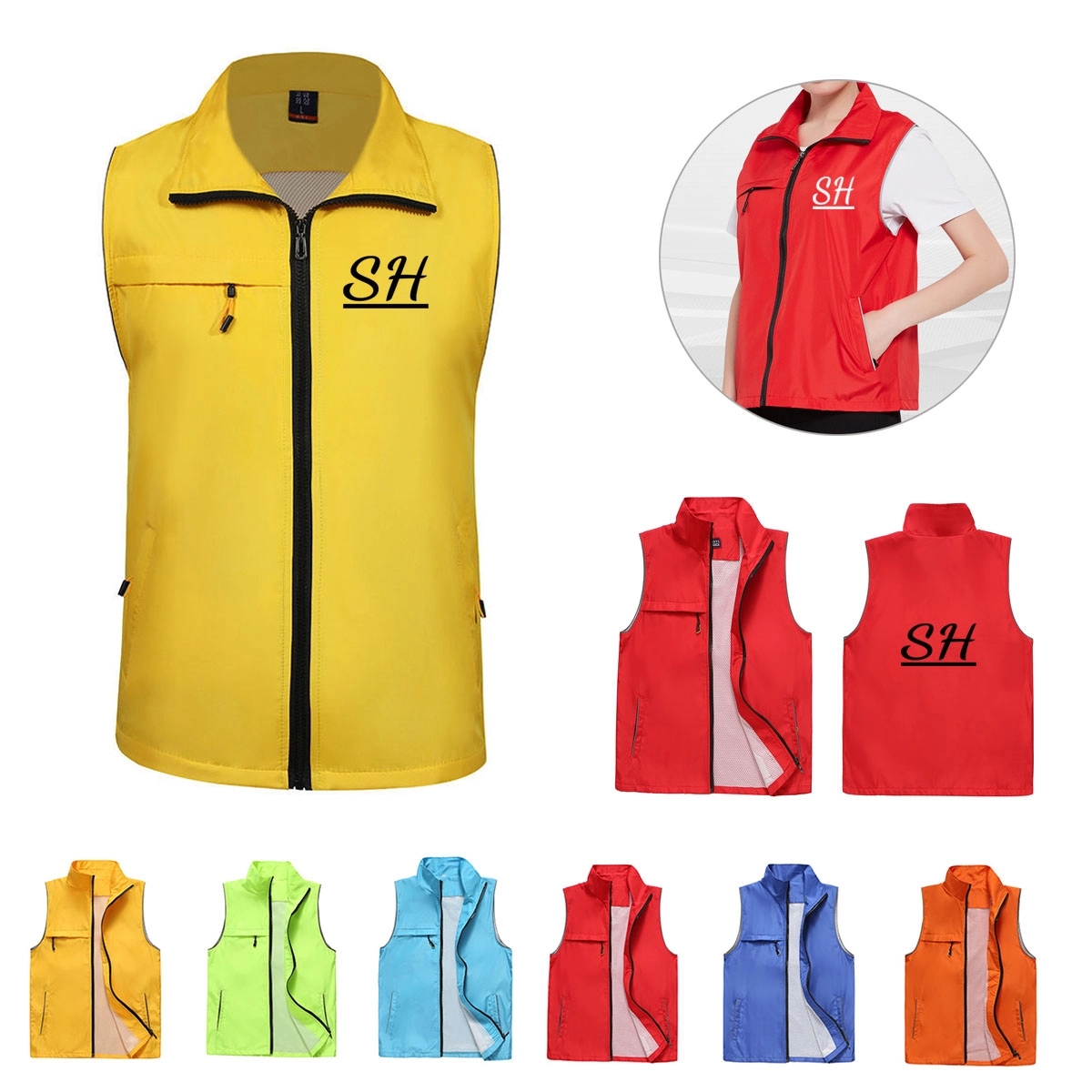 Unisex Work Vest Jacket With Zipper Pocket 2