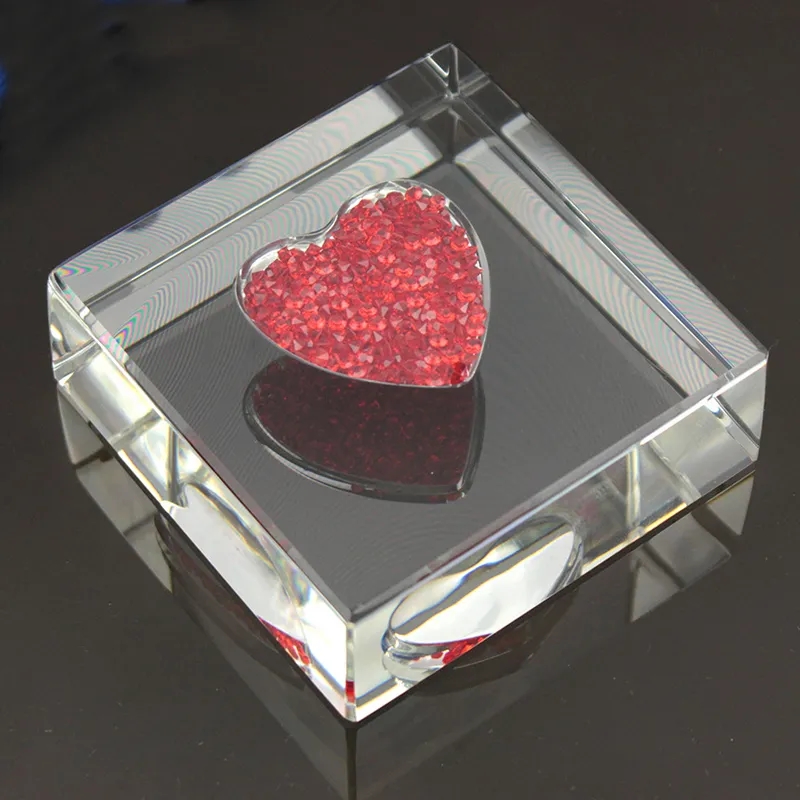 Personalised Red Crystal Heart Glass Keepsake 5
