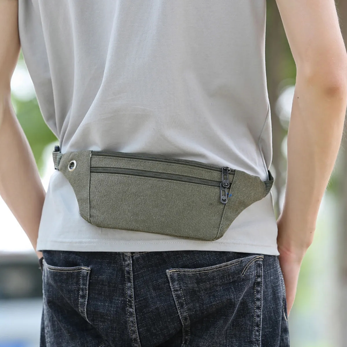 Durable Canvas Sport Fanny Pack Waist Bag 7