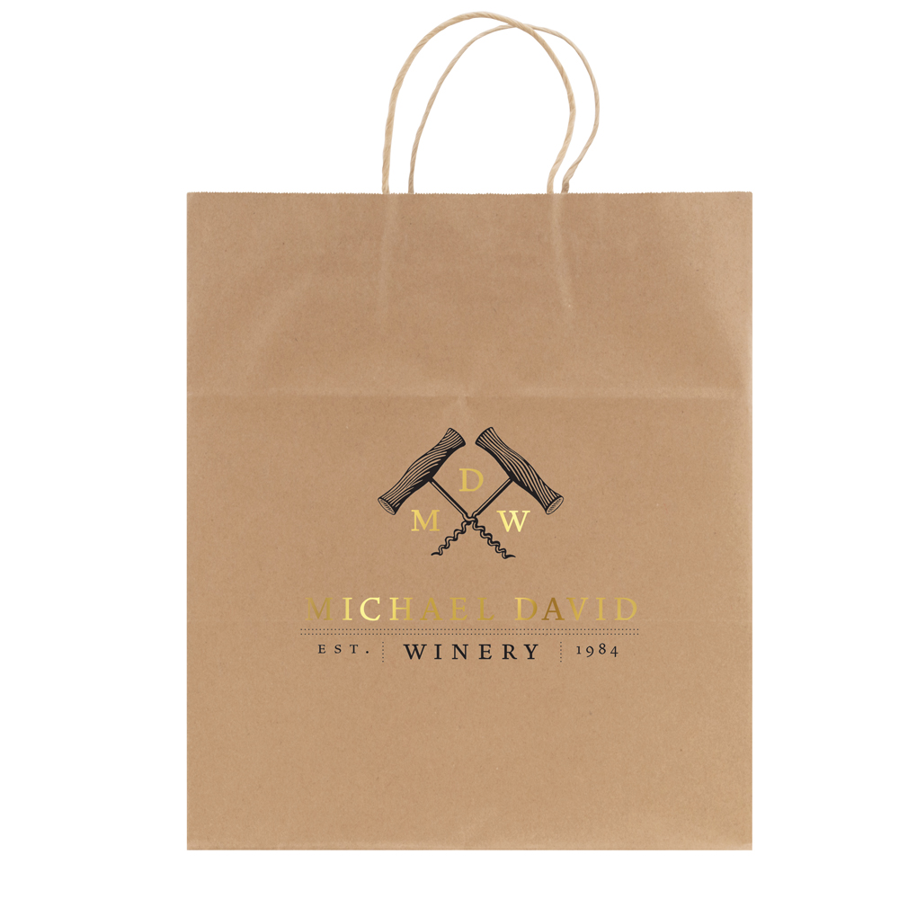 Wide Gusset Serrated Top Kraft Bag 1