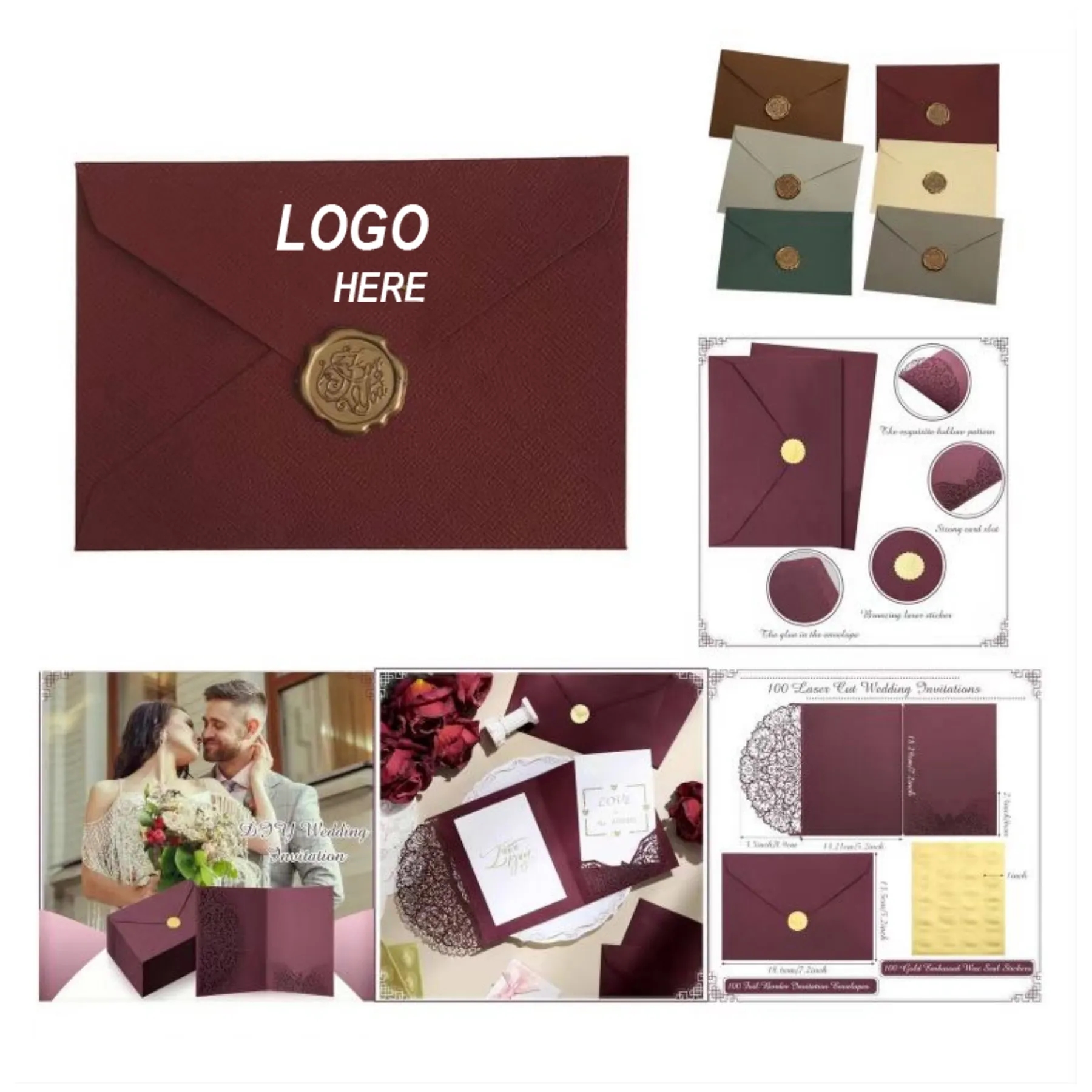 linen Texture Invitation Envelopes 4