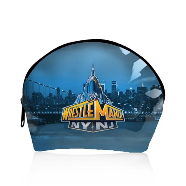 Half Moon Cosmetic Bag with Clear Vinyl Overlay 6