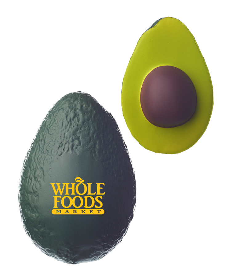 Union Printed - Avocado Shaped Stress Balls with 1-Color Logo 1