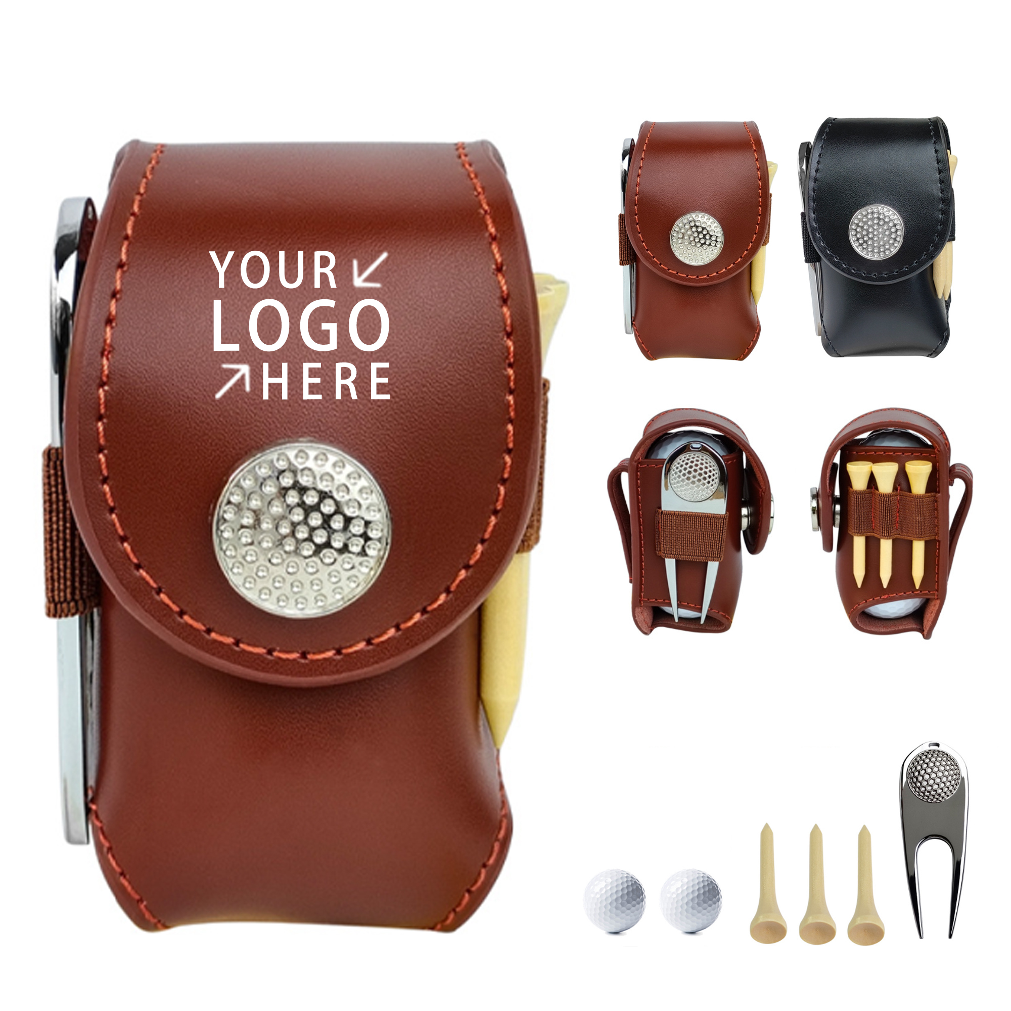 MOQ 25 PU Leather Golf Balls Set 2