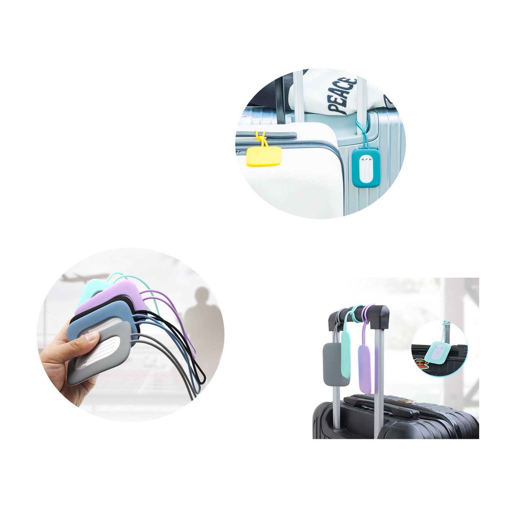 Drop Proof Waterproof Silicone Luggage Tag With Sling 2