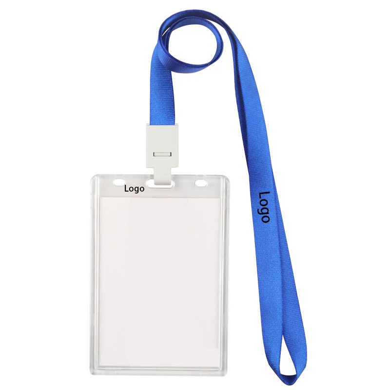 Acrylic Transparent ID Card Badge Holder with Lanyard 2