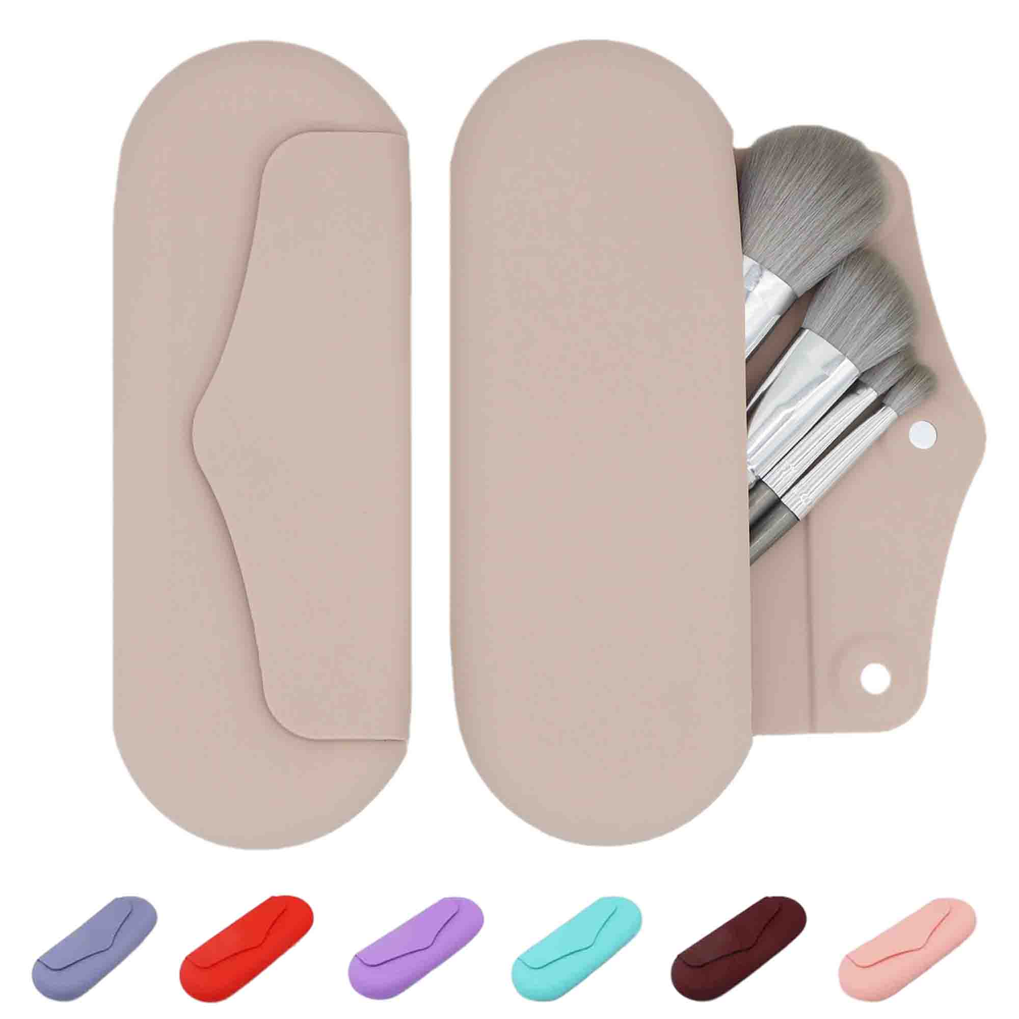 Silicone Makeup Brush Holder with Zipper 2