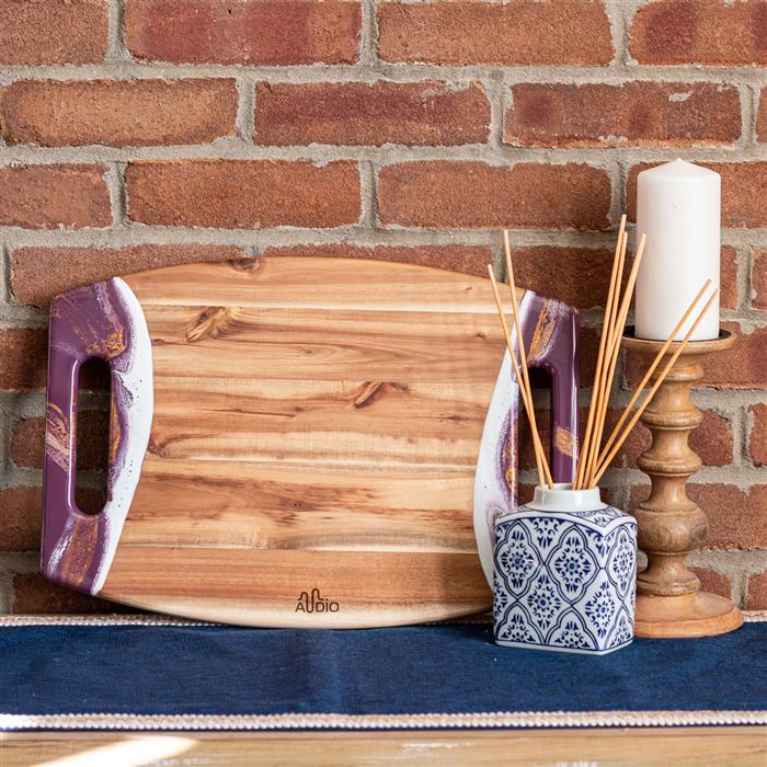 XL Curved Acacia Board With 2 Handles 45