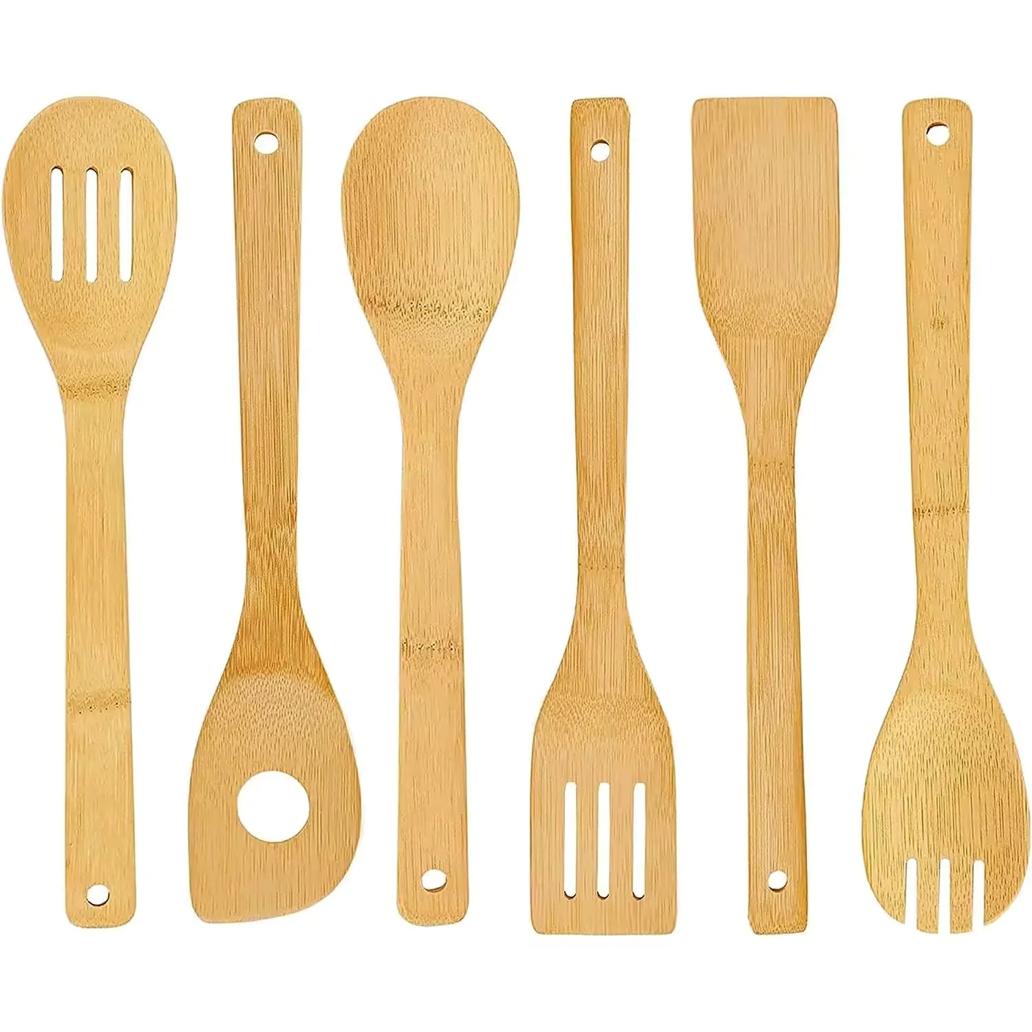 6 Pieces Bamboo Kitchen Utensil Set 10