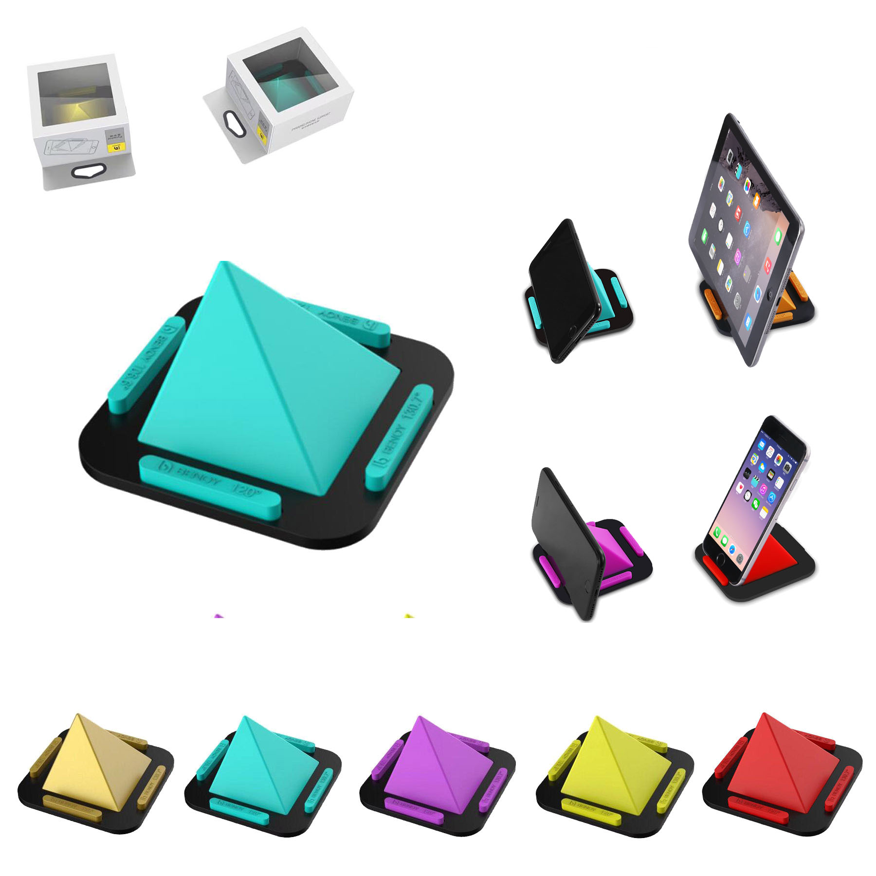 Pyramid Cell Phone Stand Holder for Mobiles and Tablets with 4 Angles Adjustment 2