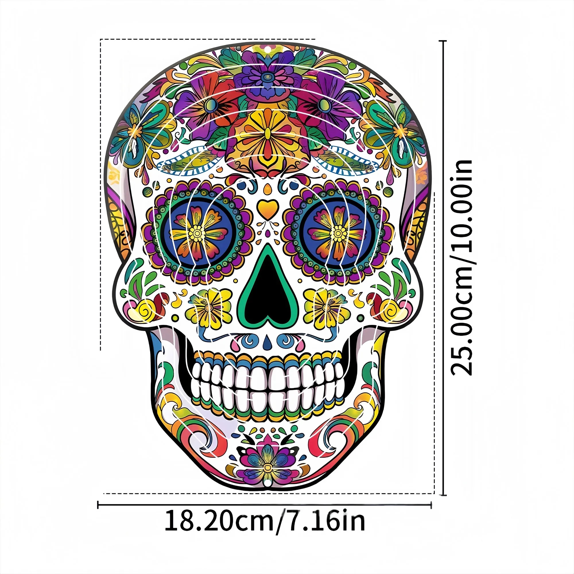 Vibrant 3D Skull Wind Spinner For Halloween Decor 6