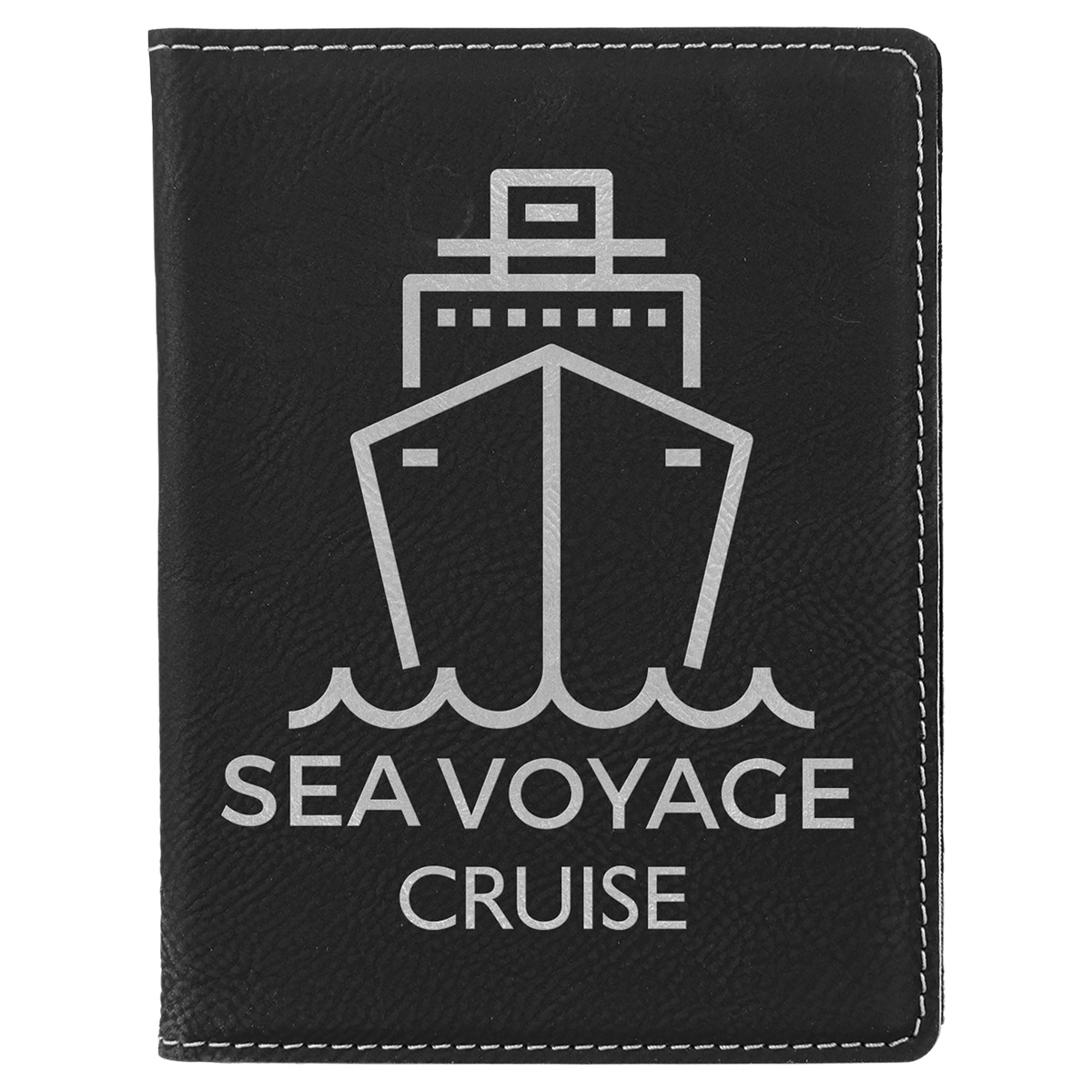 Black/Silver Leatherette Passport Holder 4