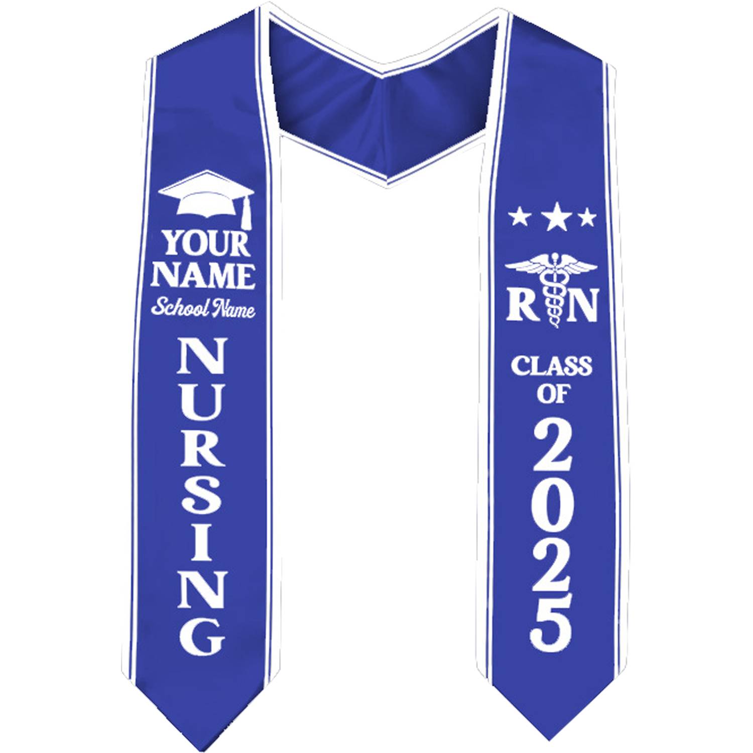 65" Custom Unisex Wearproof Graduation Stole Sash w/ Name 5