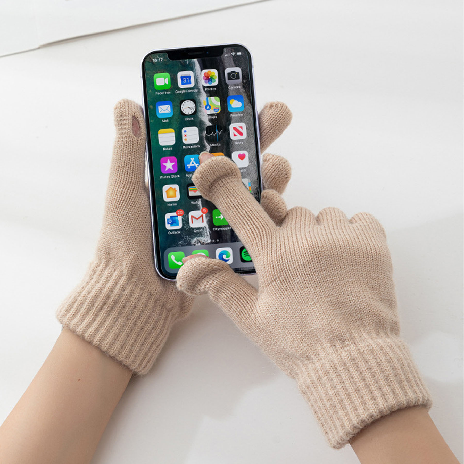 Solid Color Windproof Fingerless Gloves 8