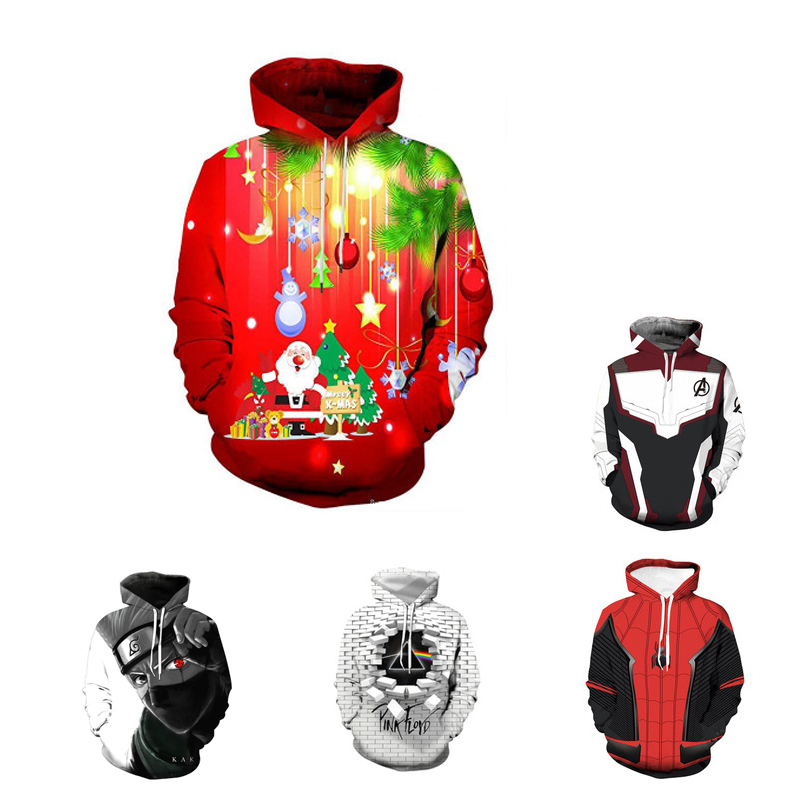 3D Graphic Print Realistic Casual Long Sleeve Hoodie 1
