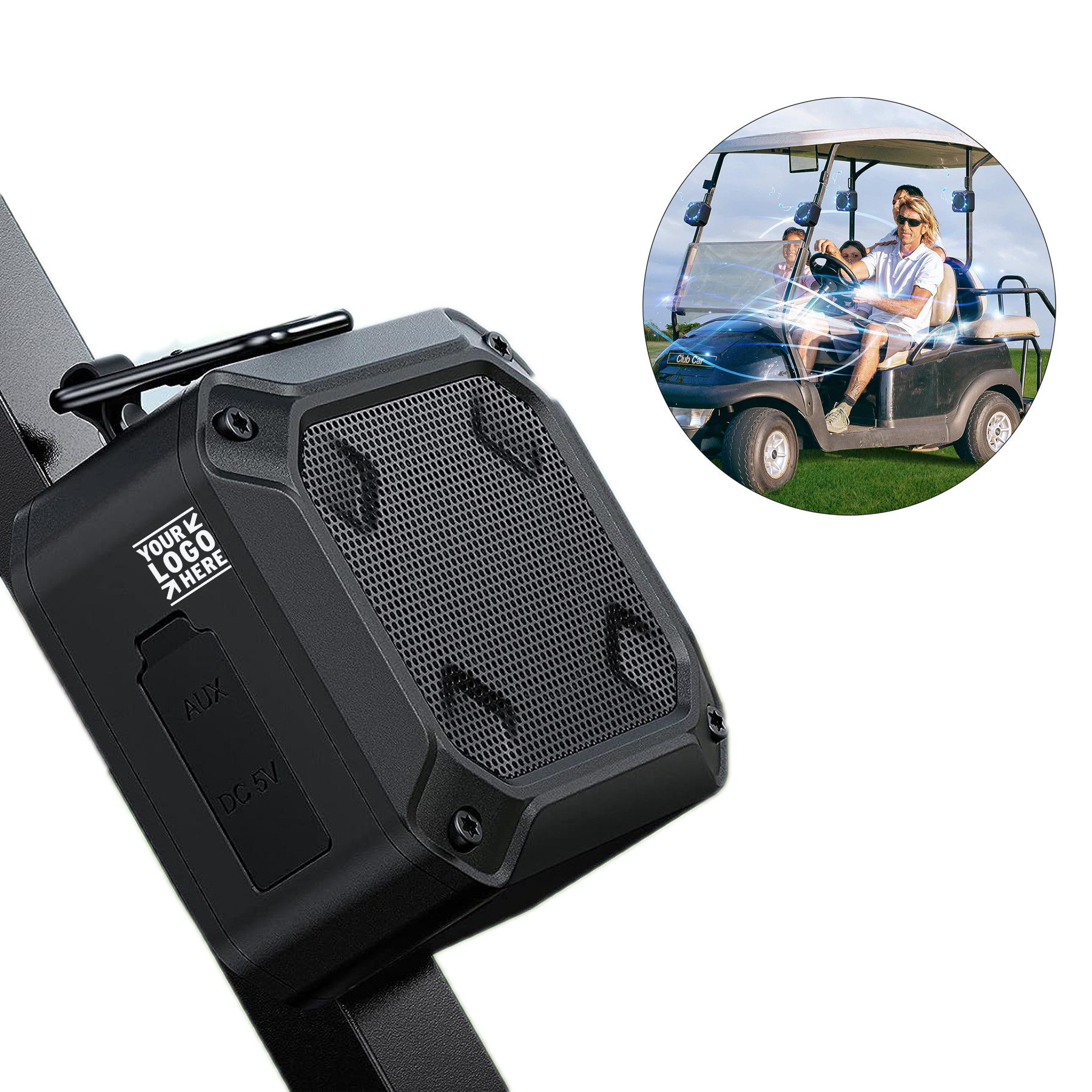 Golf Cart 24H Playtime 2 Packs Portable Stereo Sound Magnetic Outdoor Waterproof Wireless Speaker 2