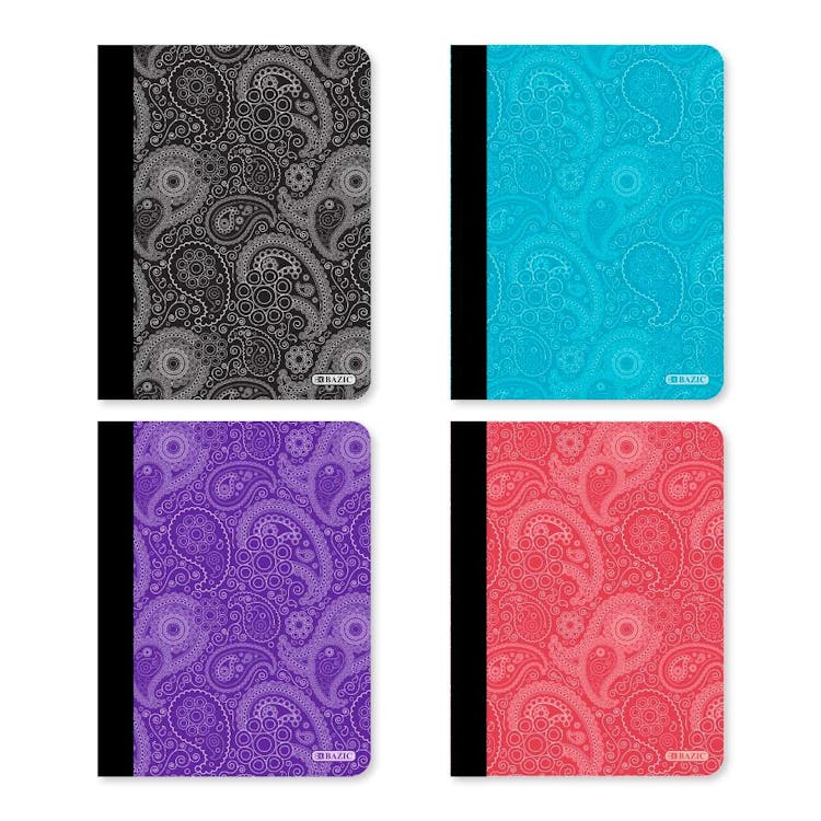College Ruled Composition Books - 100 Sheets 4 Paisley Colors 2