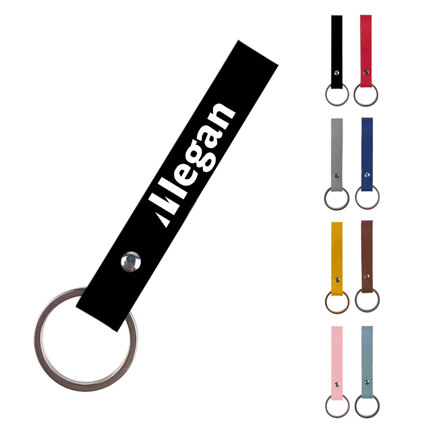 Men's And Women's Minimalist PU Leather Car Keychain